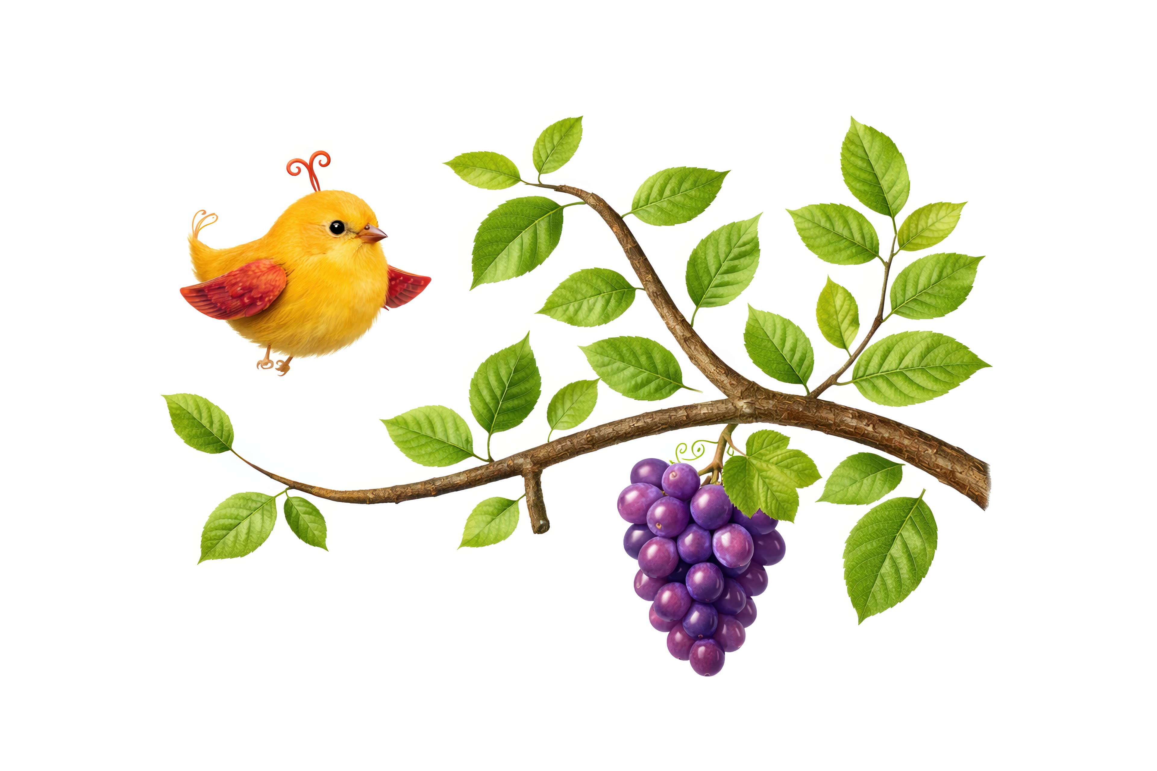 Golden Songbird & Purple Grape Vine Asset