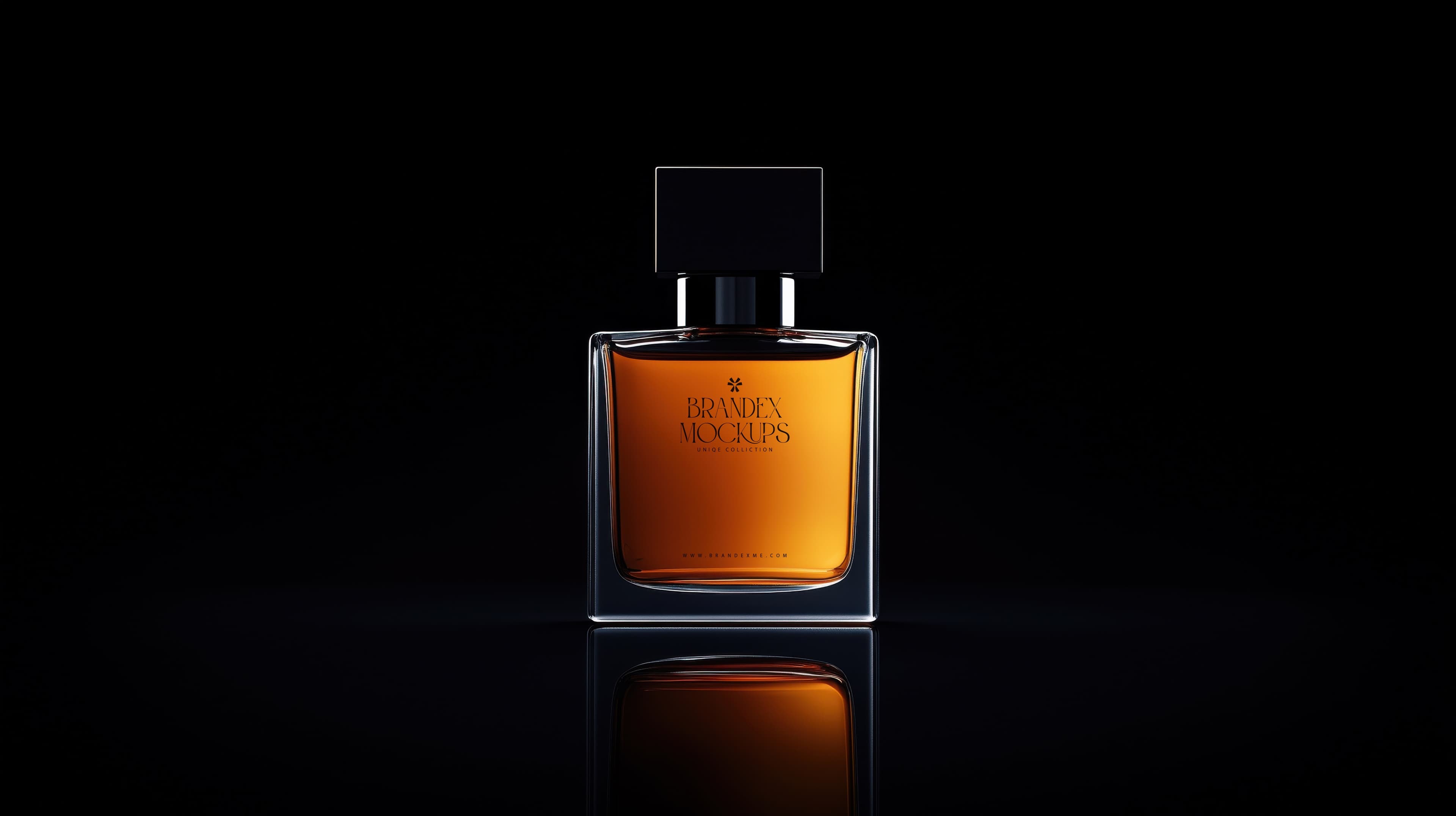 Luxury amber perfume mockup