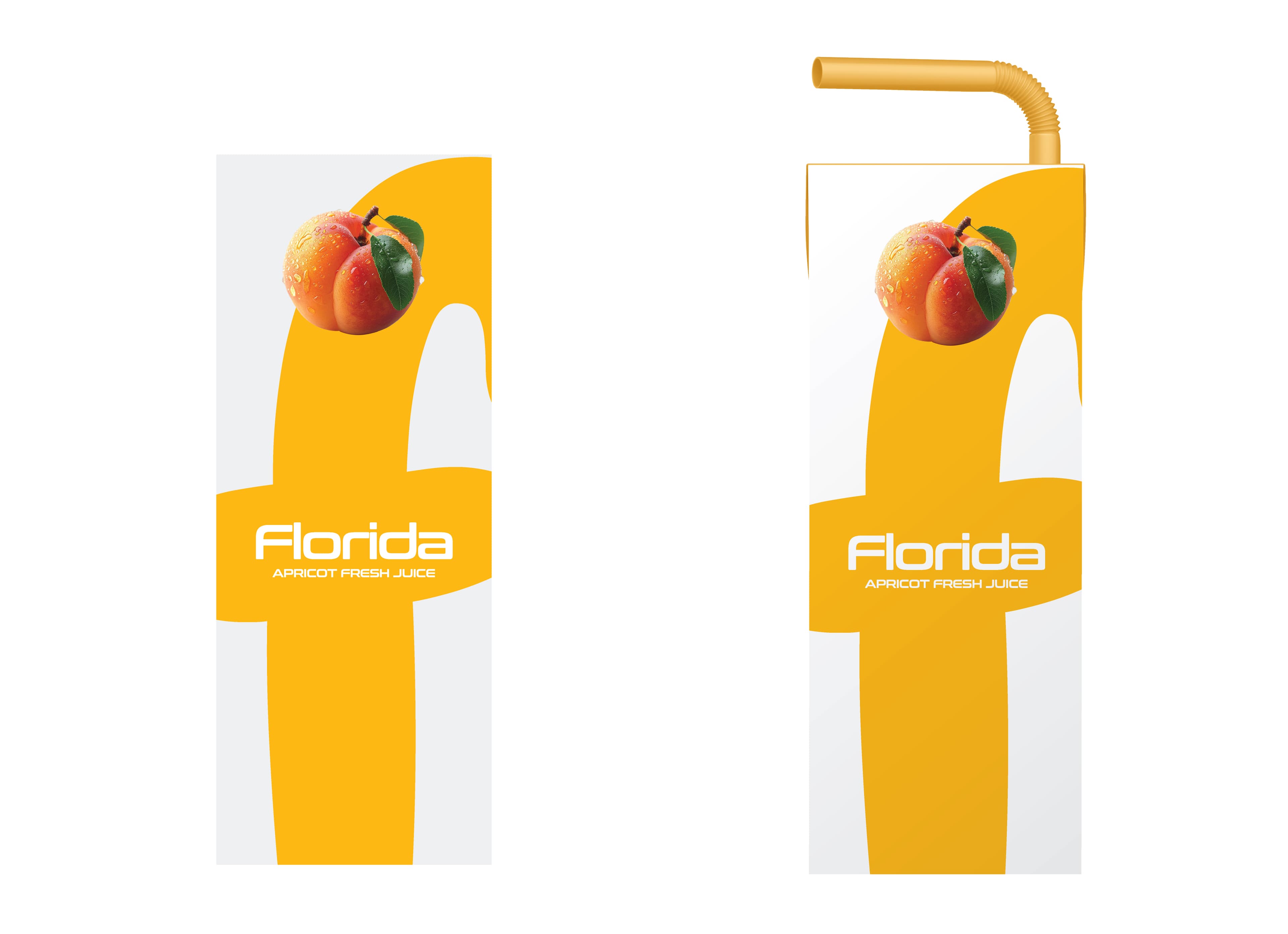 Vibrant apricot juice box packaging design