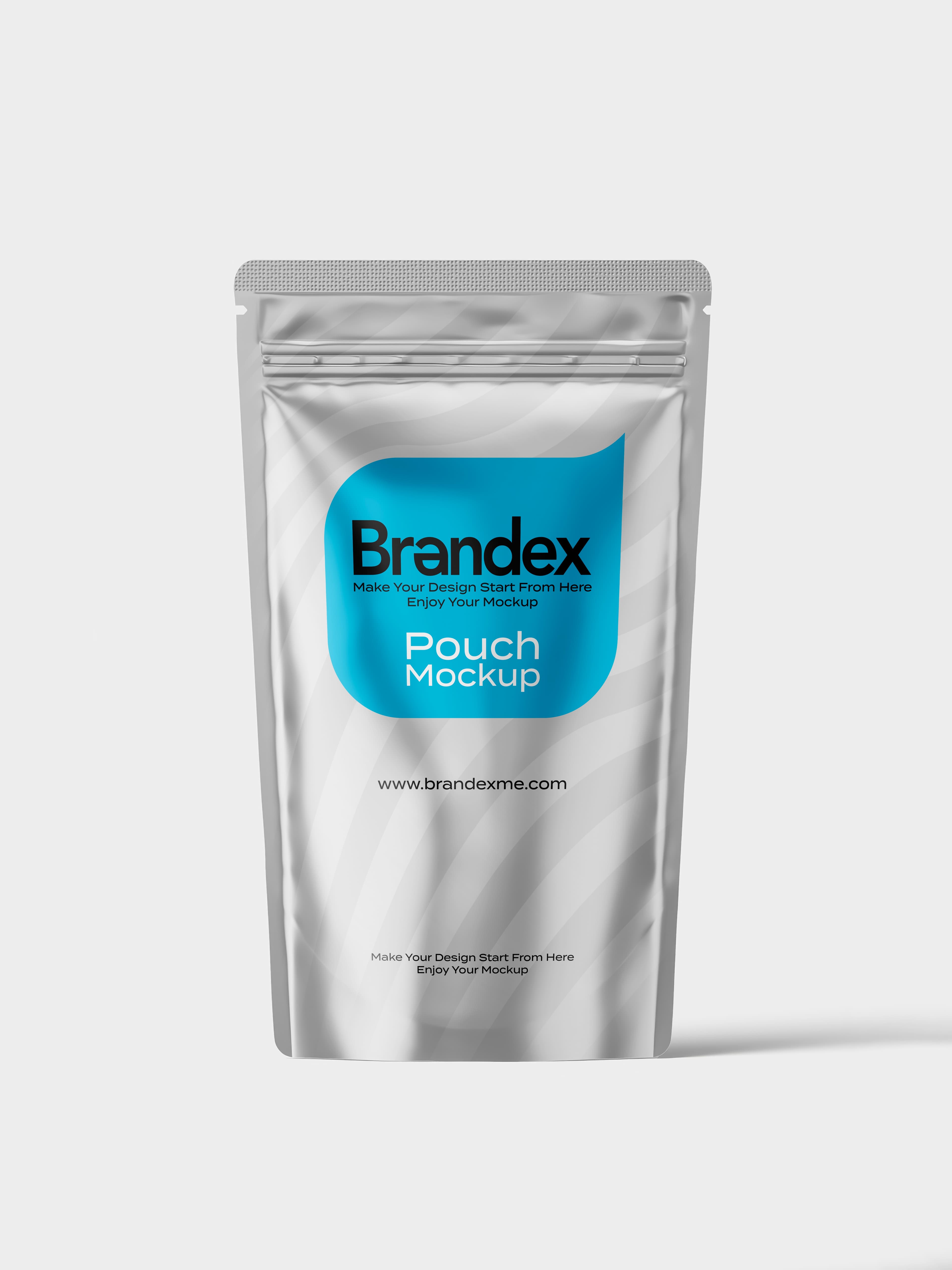 Silver stand-up pouch mockup