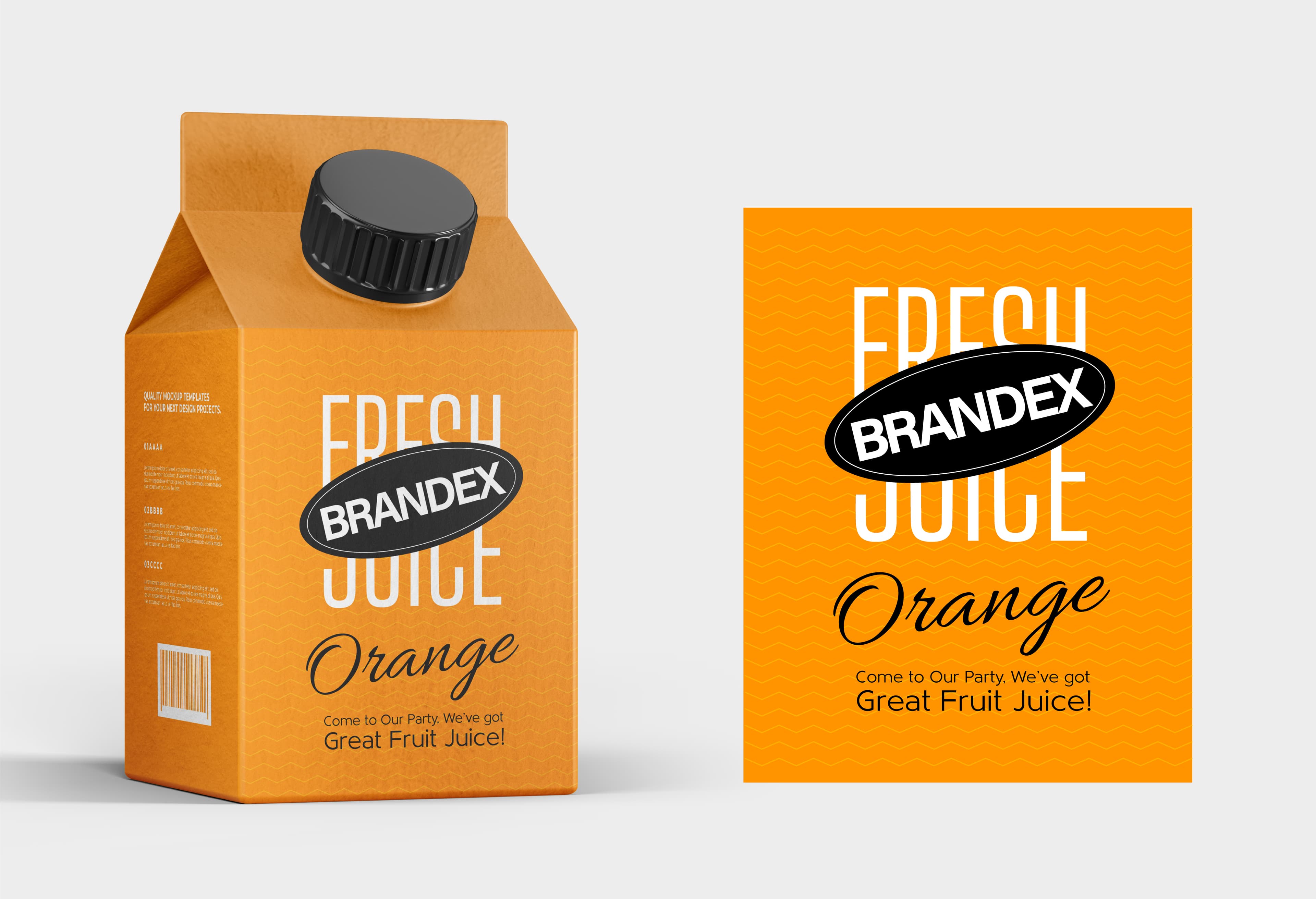 Bold orange juice carton packaging design