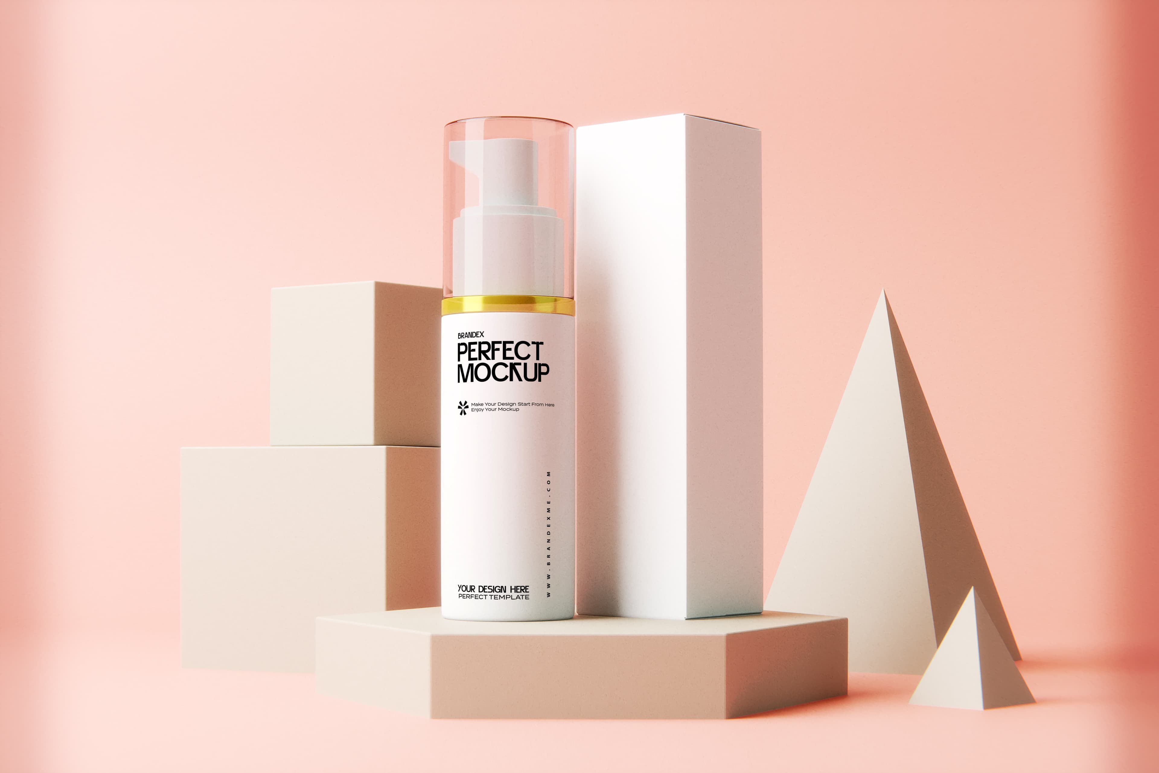 Cosmetic foam with mockup