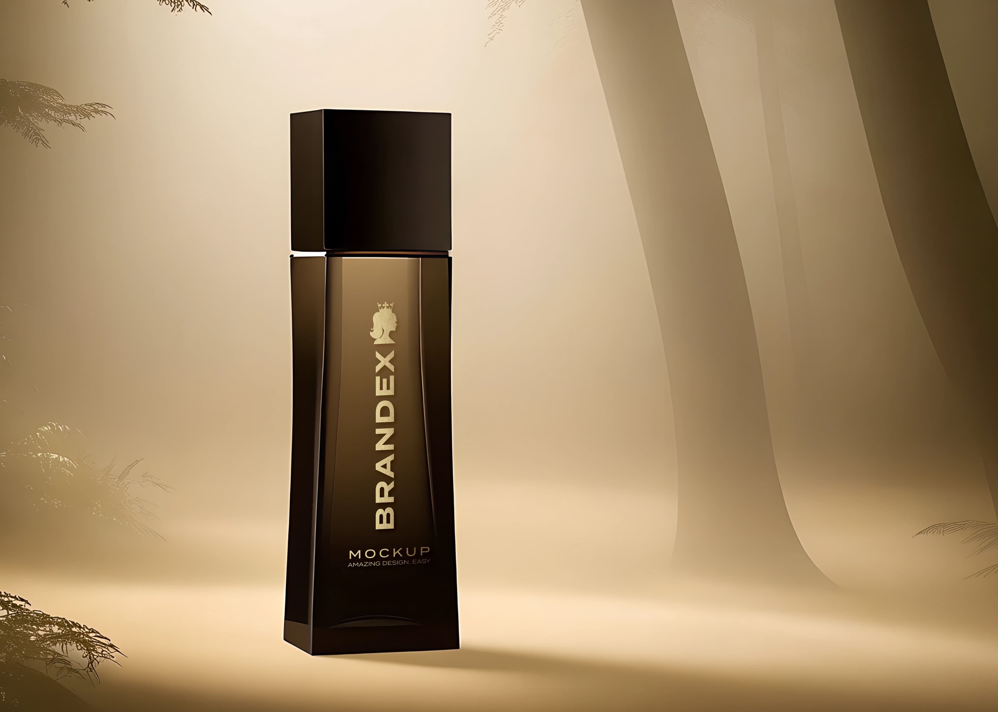 Luxurious dark perfume mockup