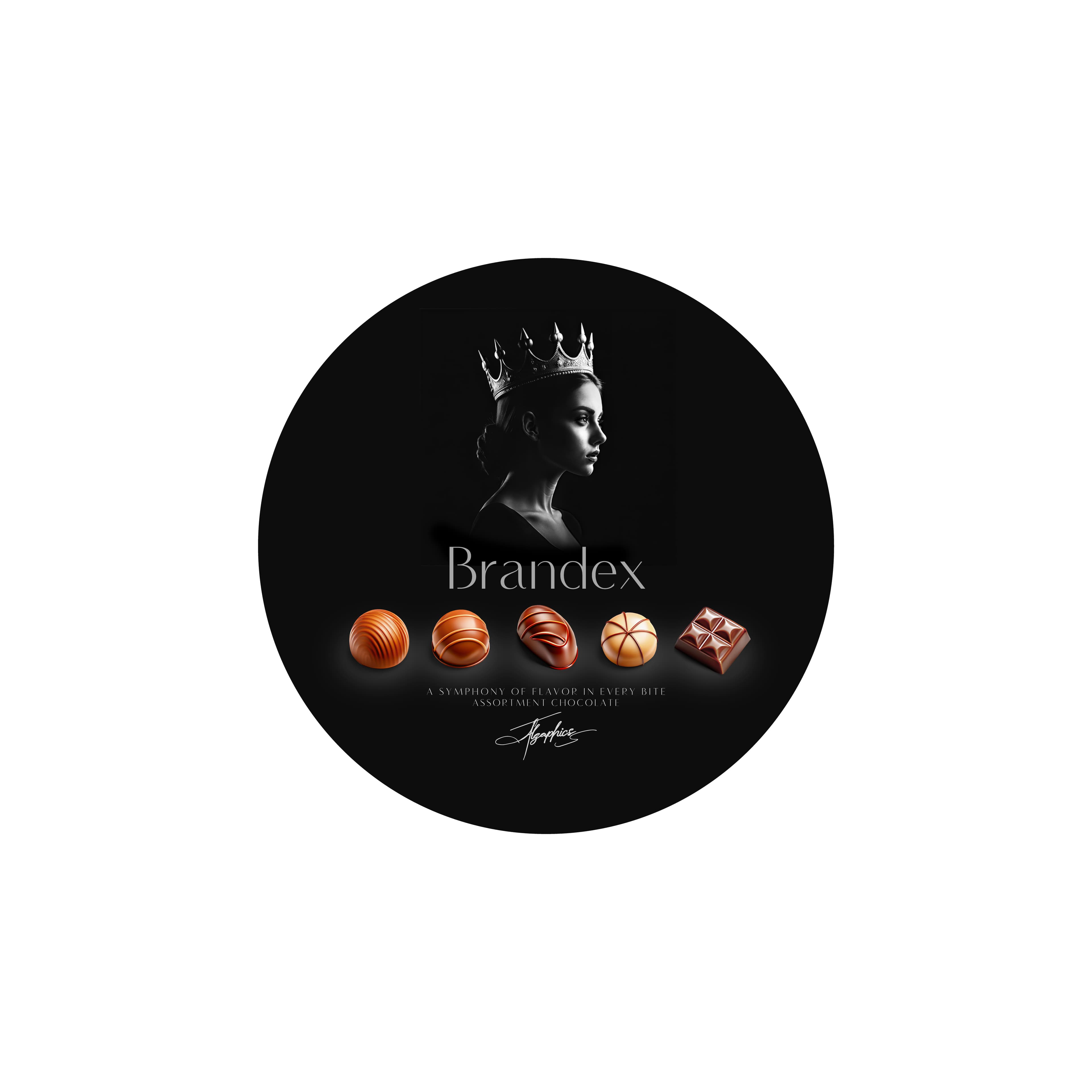 Elegant royal chocolate tin packaging design