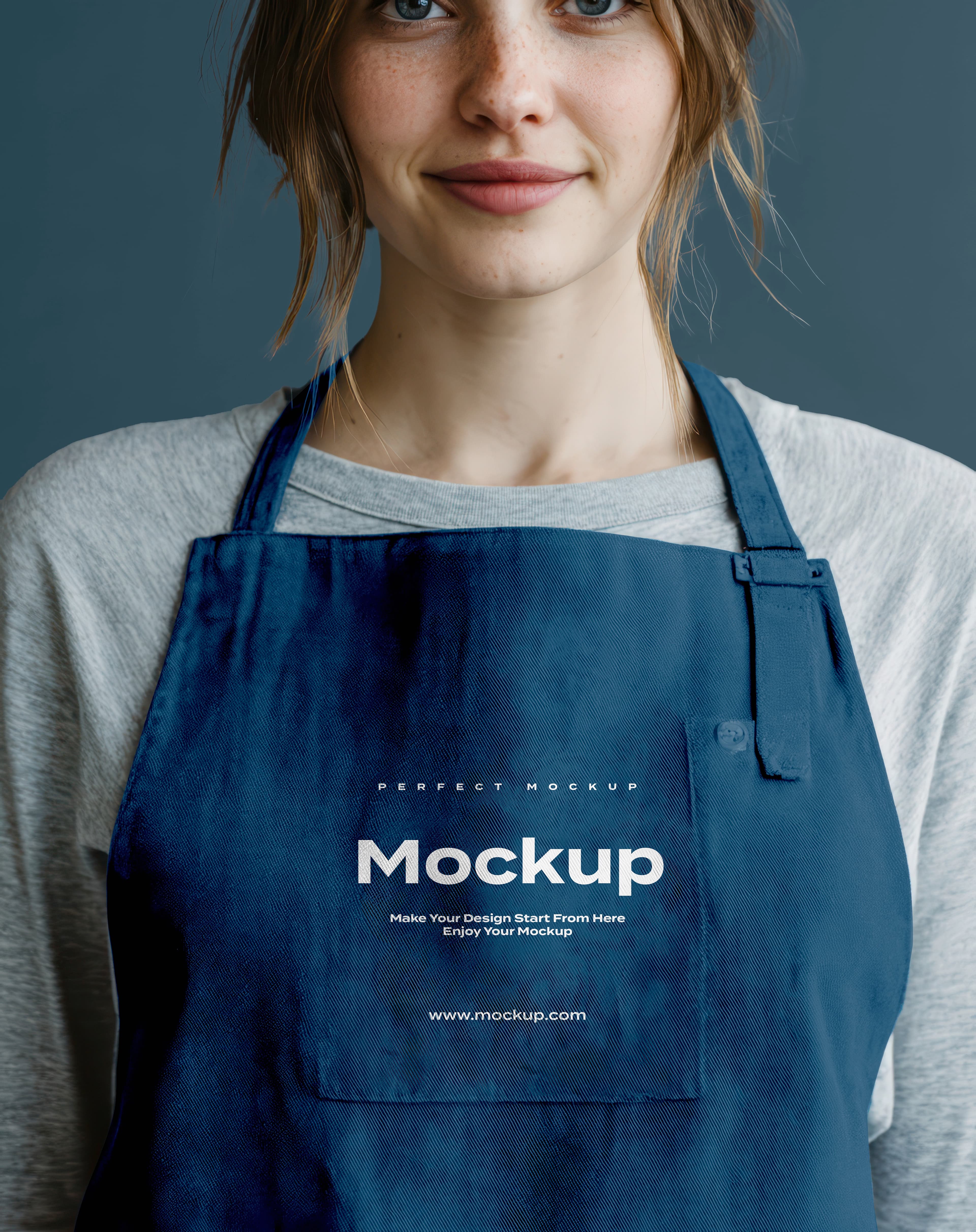 Navy blue apron mockup