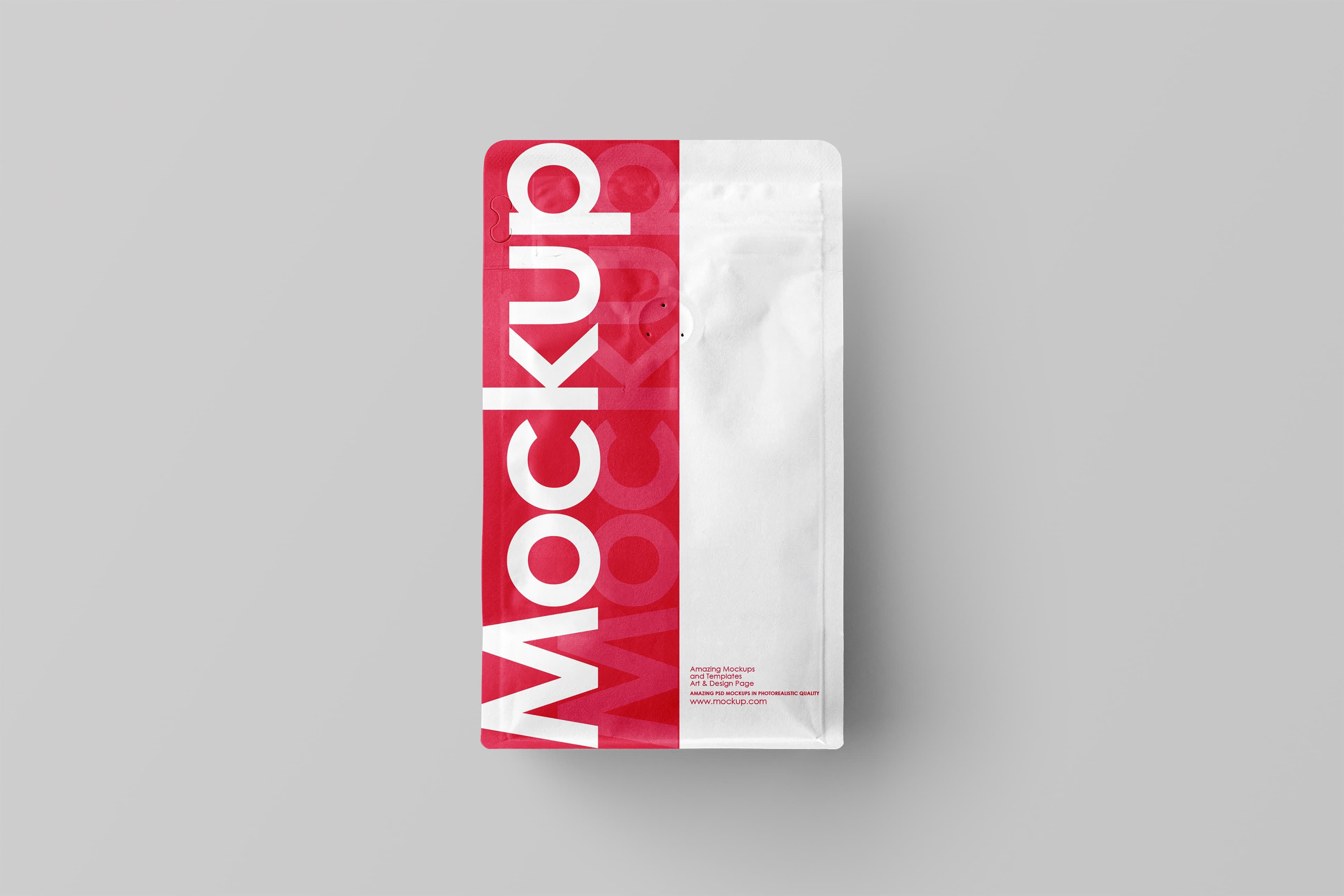 Vertical pouch with red stripe mockup