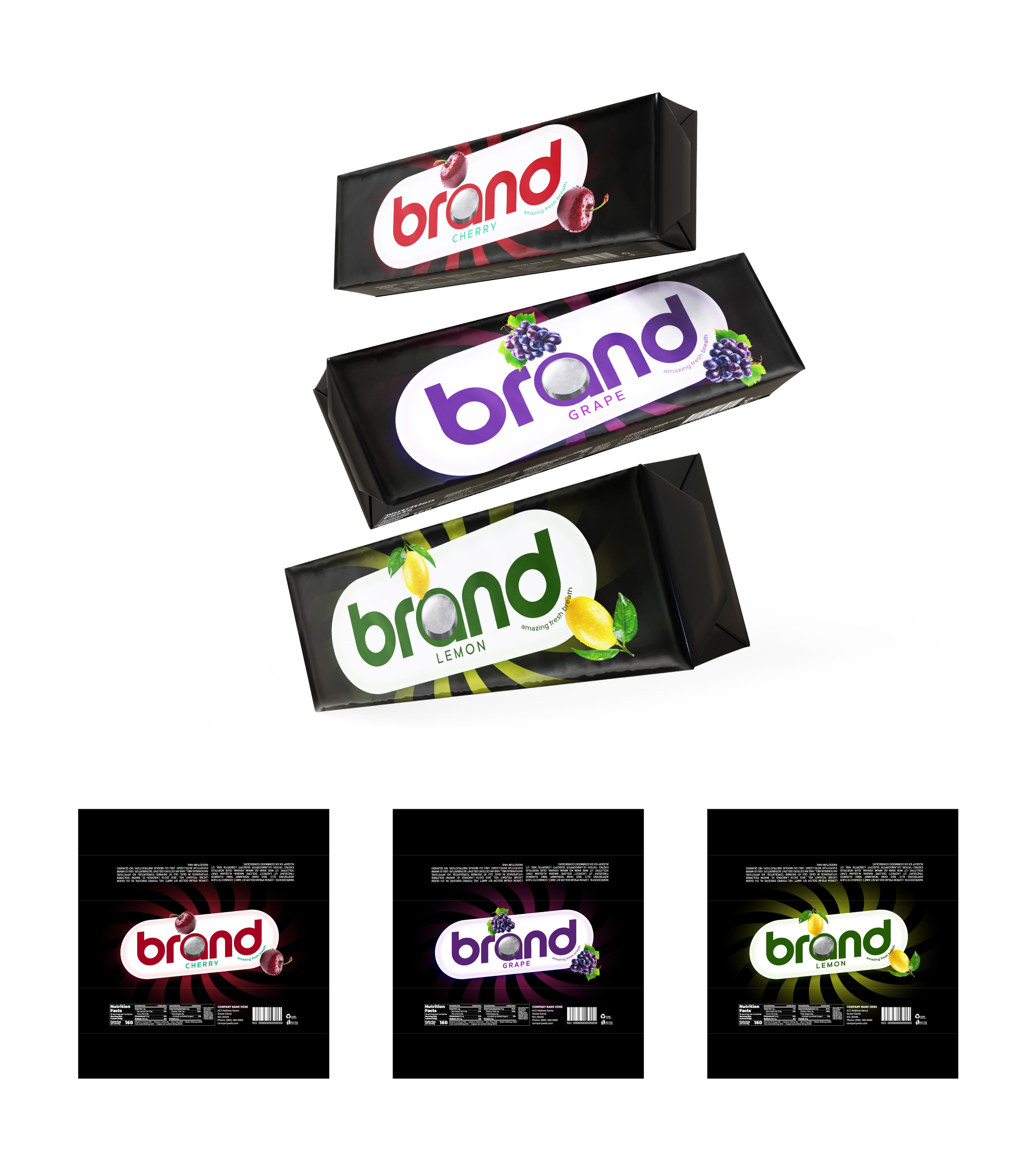 Fruit-themed candy bar packaging design