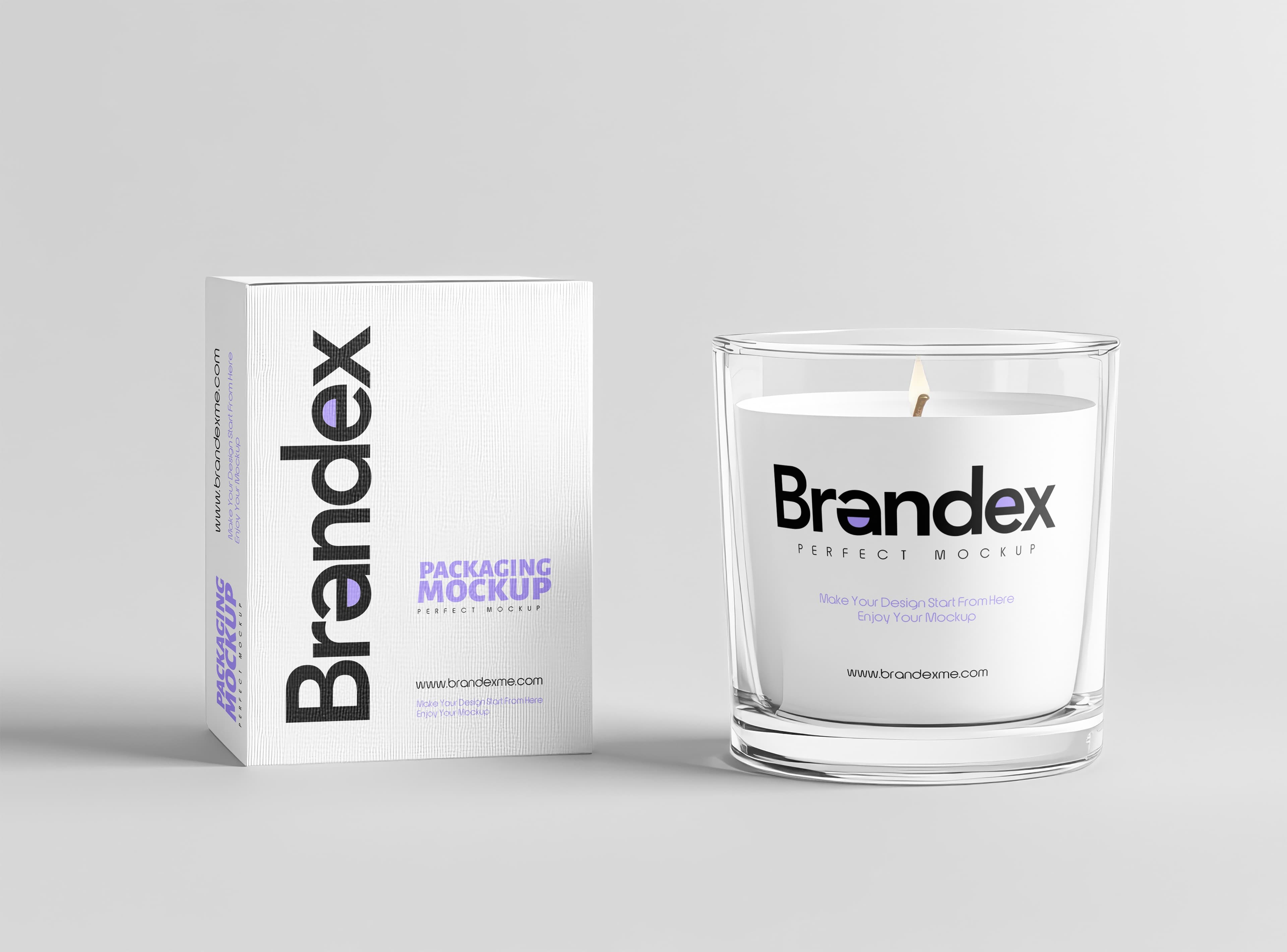 Branded candle with mockup