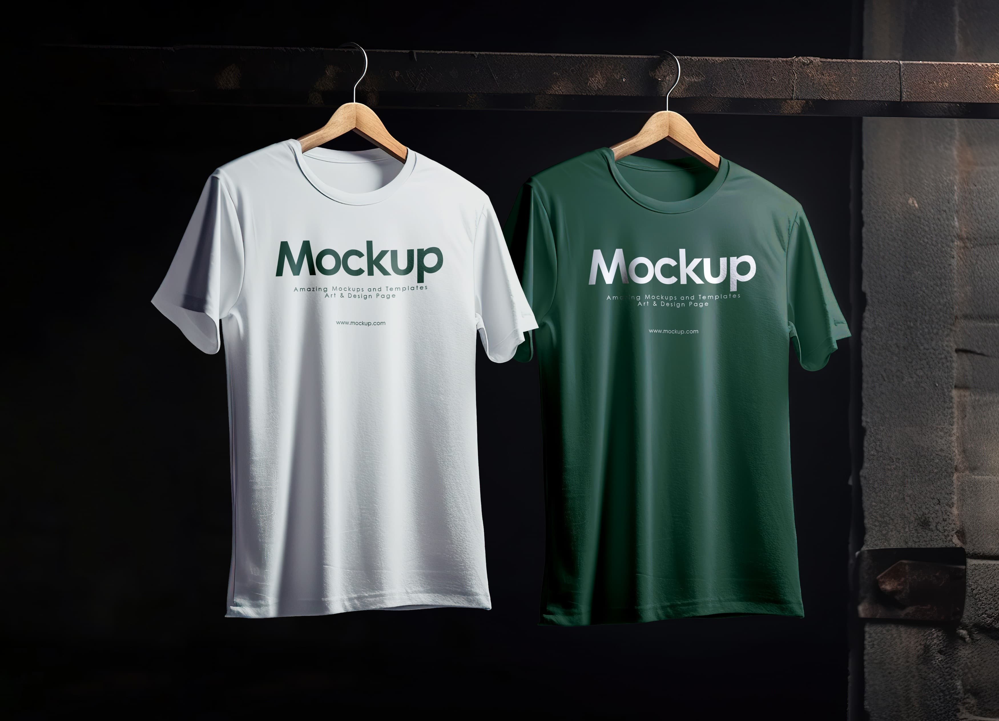 Dual color t-shirt mockup