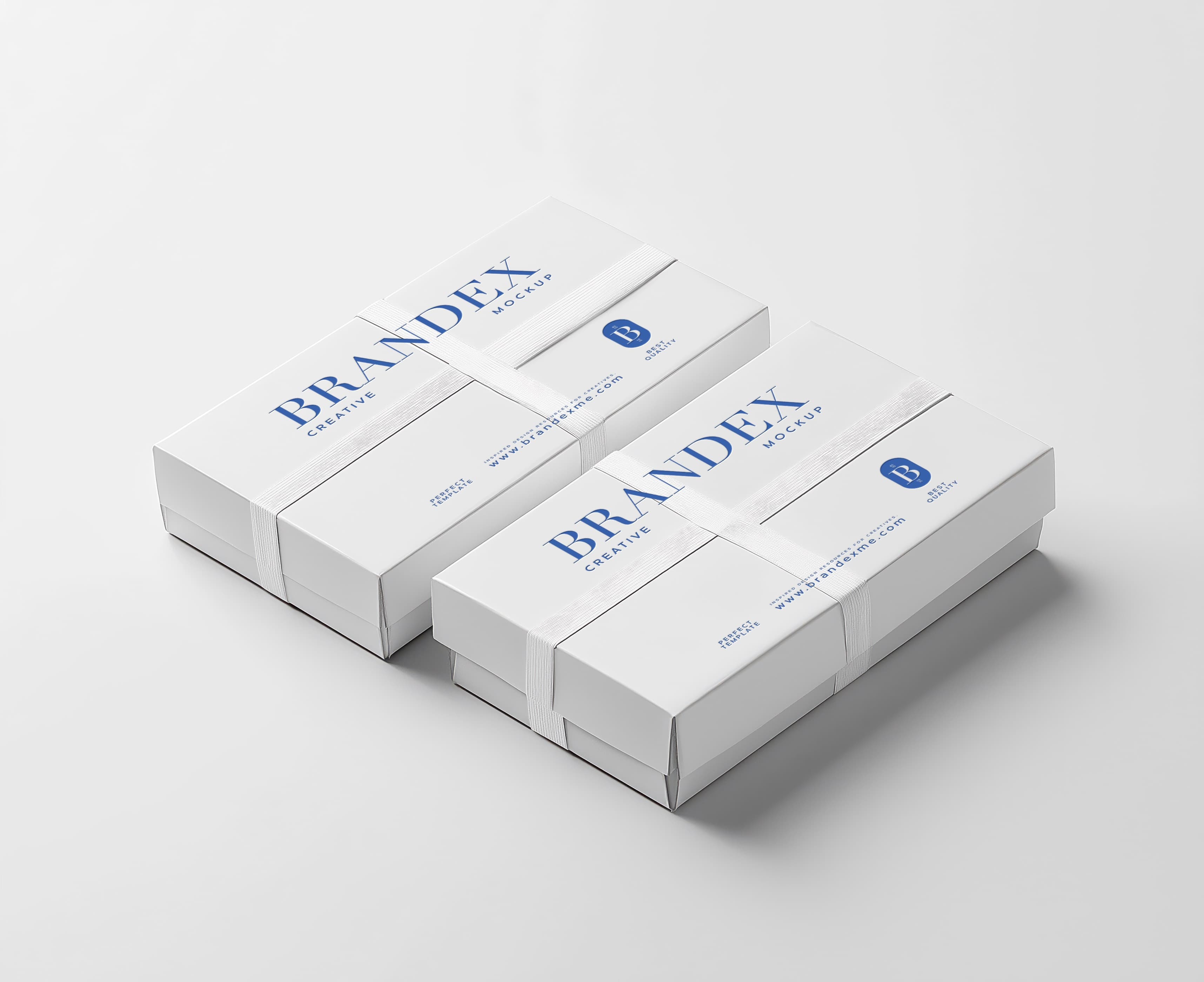 White gift mockup with ribbon