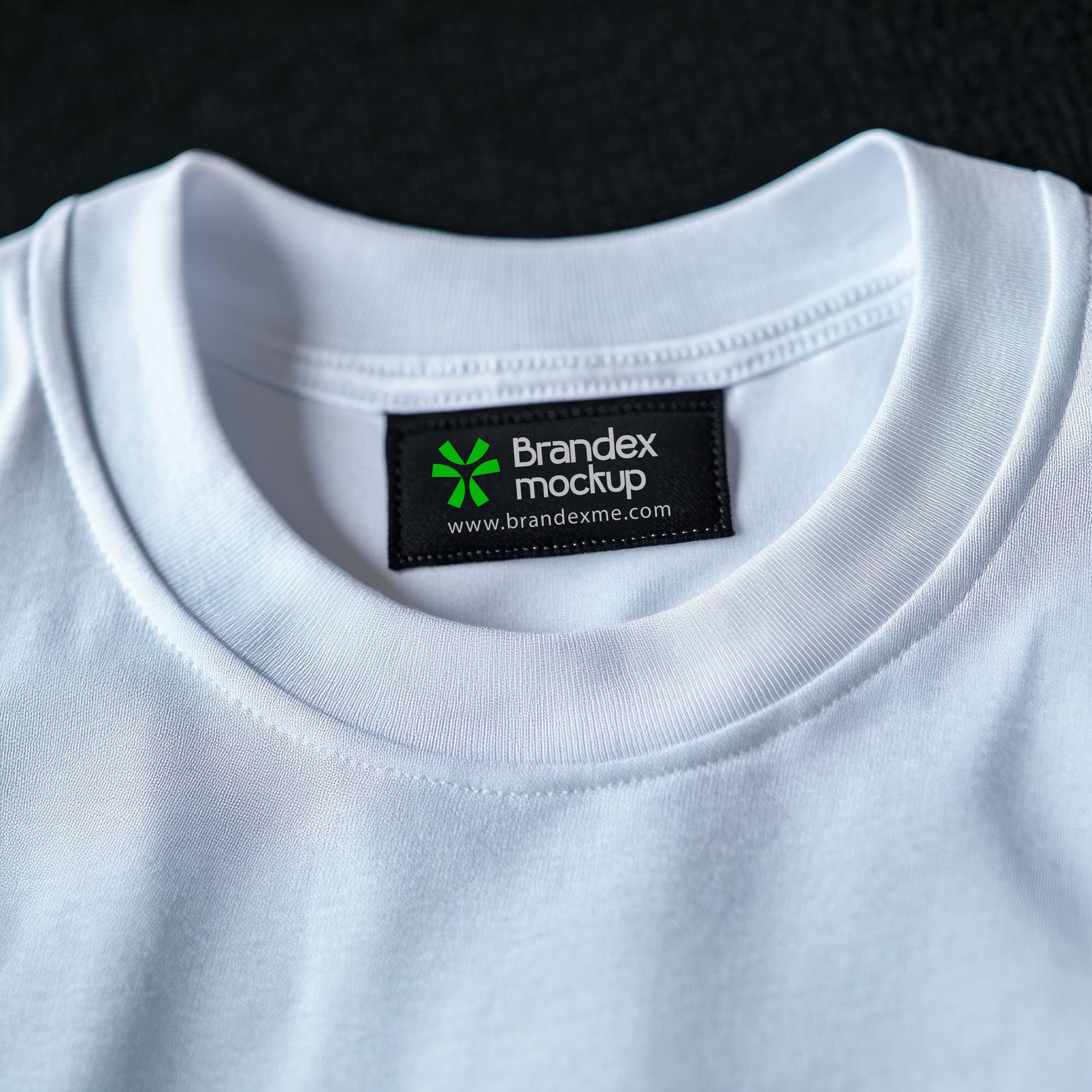 White t-shirt neck label mockup