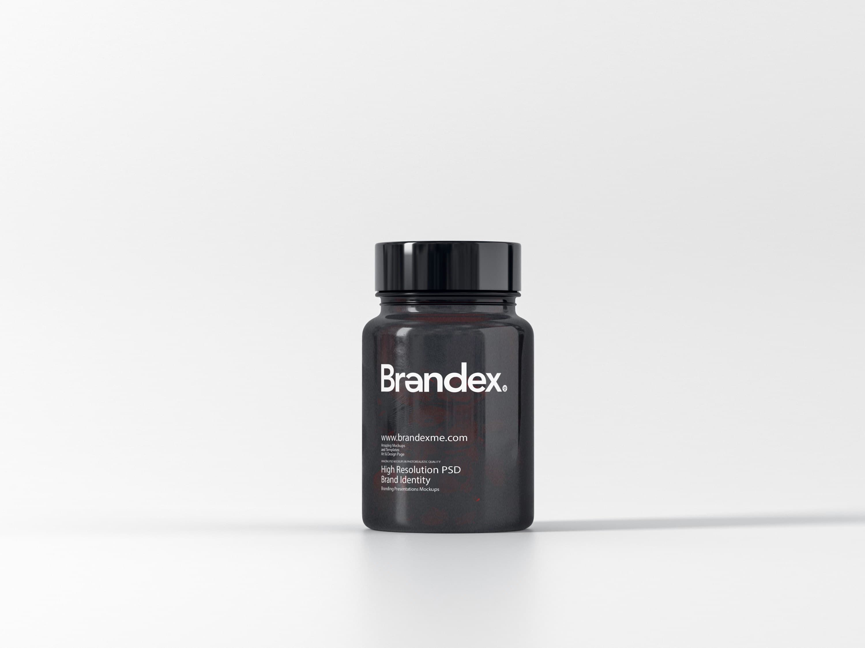 Minimal Black Supplement Bottle Mockup on White Background
