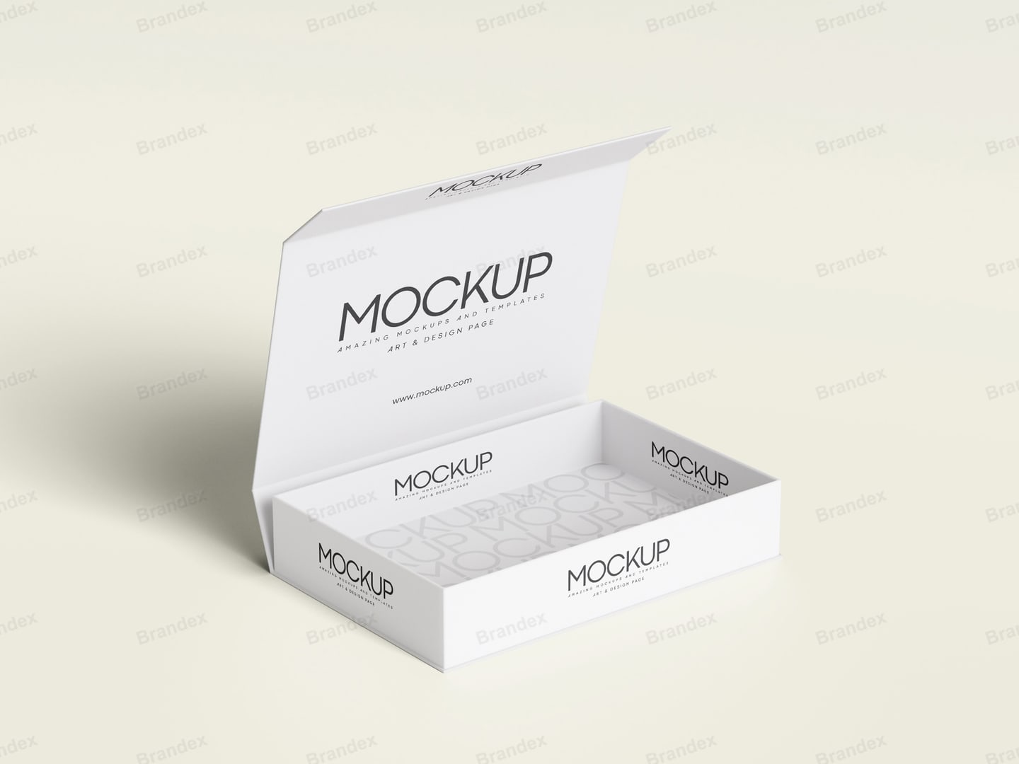 Tuck-End Product Box PSD Mockup Photorealistic Front View