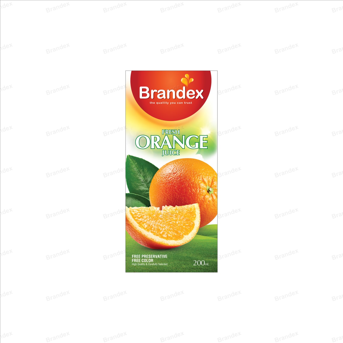 Orange 200 ml Carton — Juice Packaging EPS Template