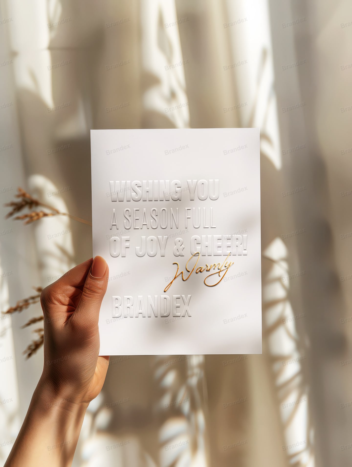 Photorealistic Greetings Card Mockup Front View Neutral Background