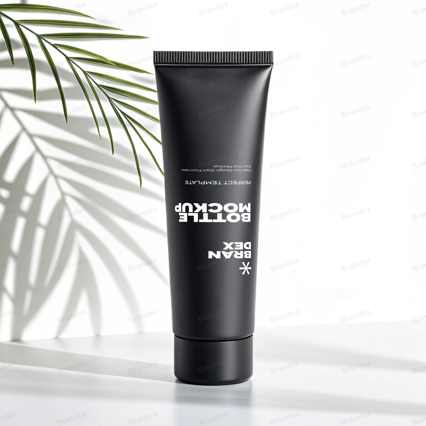 Premium Brandex Personal Care – Minimalist Matte Black Squeeze Tube Mockup