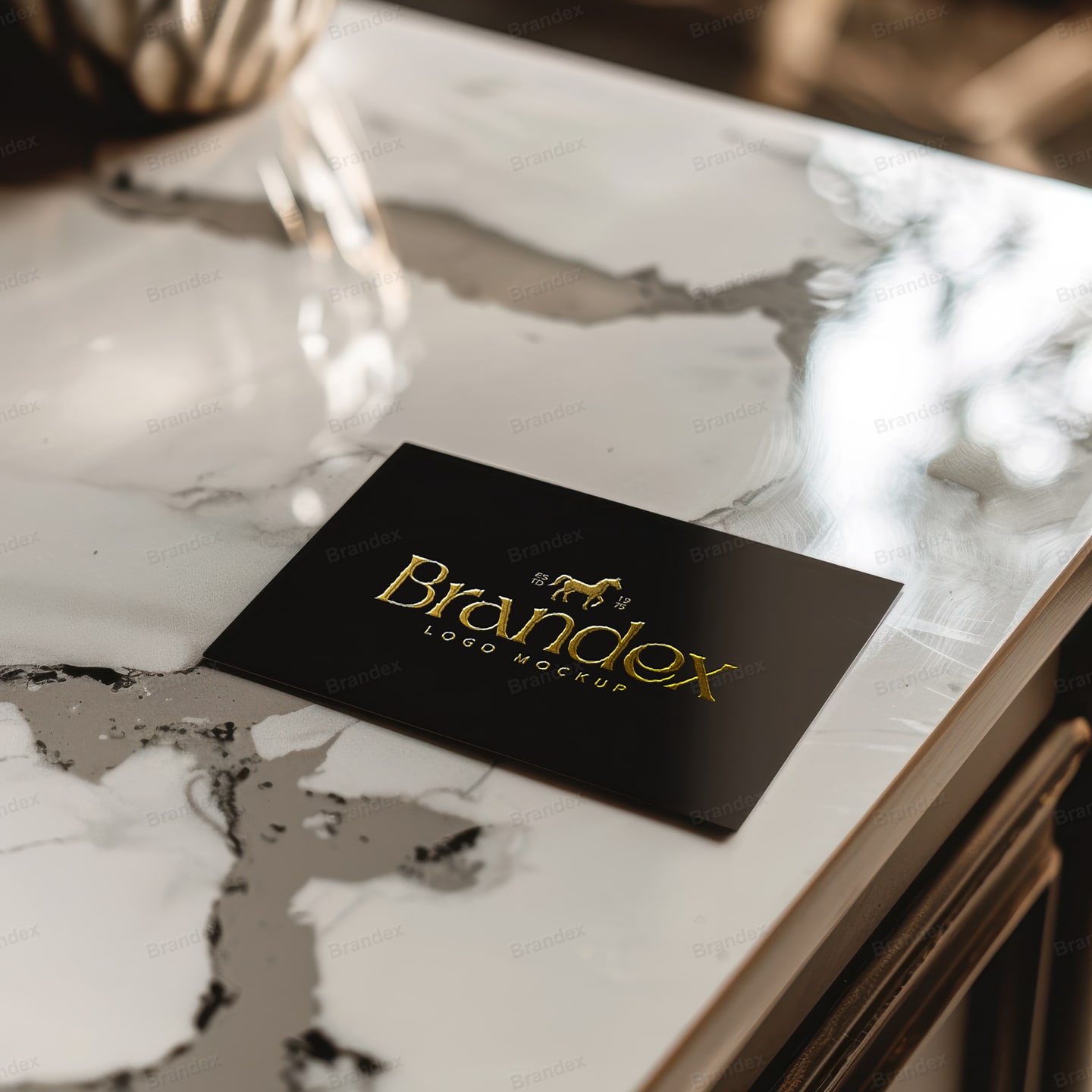 Photorealistic Textured Paper Wallpaper Logo Mockup Smart Object
