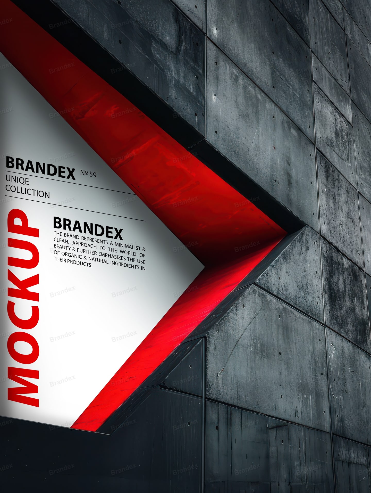 Vibrant Red Shop Sign Mockup Glossy Photorealistic