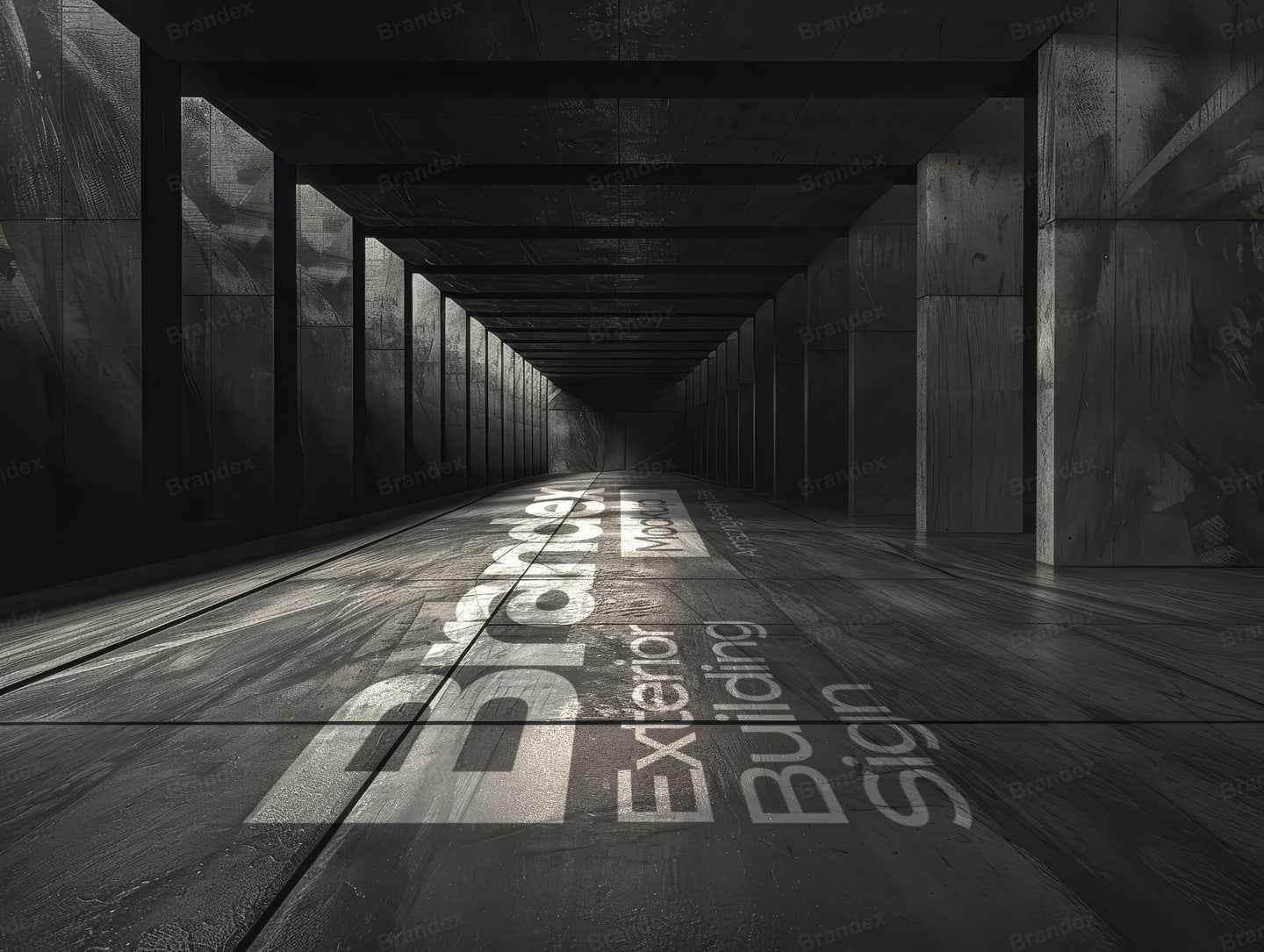Urban Building Exterior Signage Mockup Realistic Display