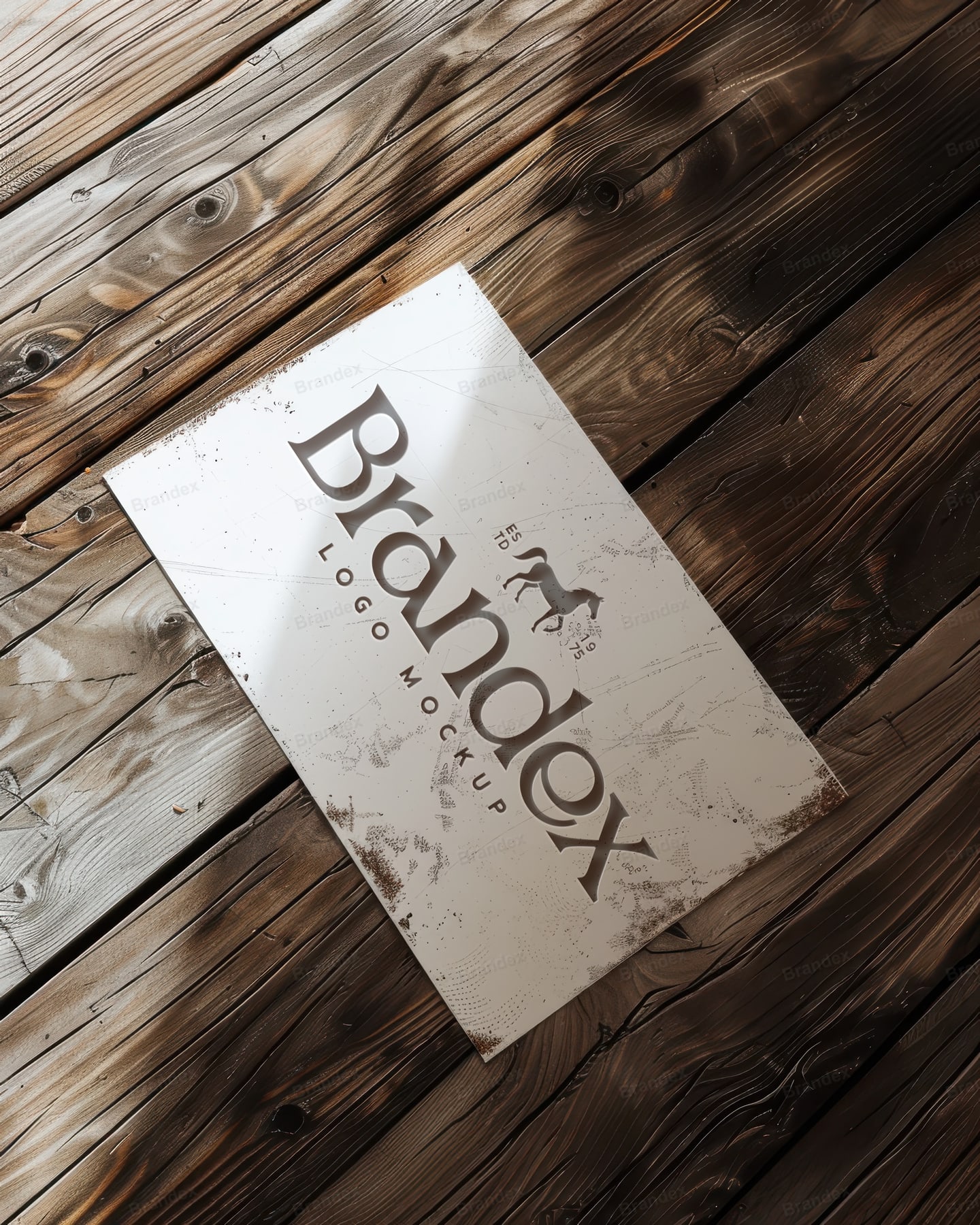 Elegant Wooden Sign Logo Mockup Realistic Outdoor Display