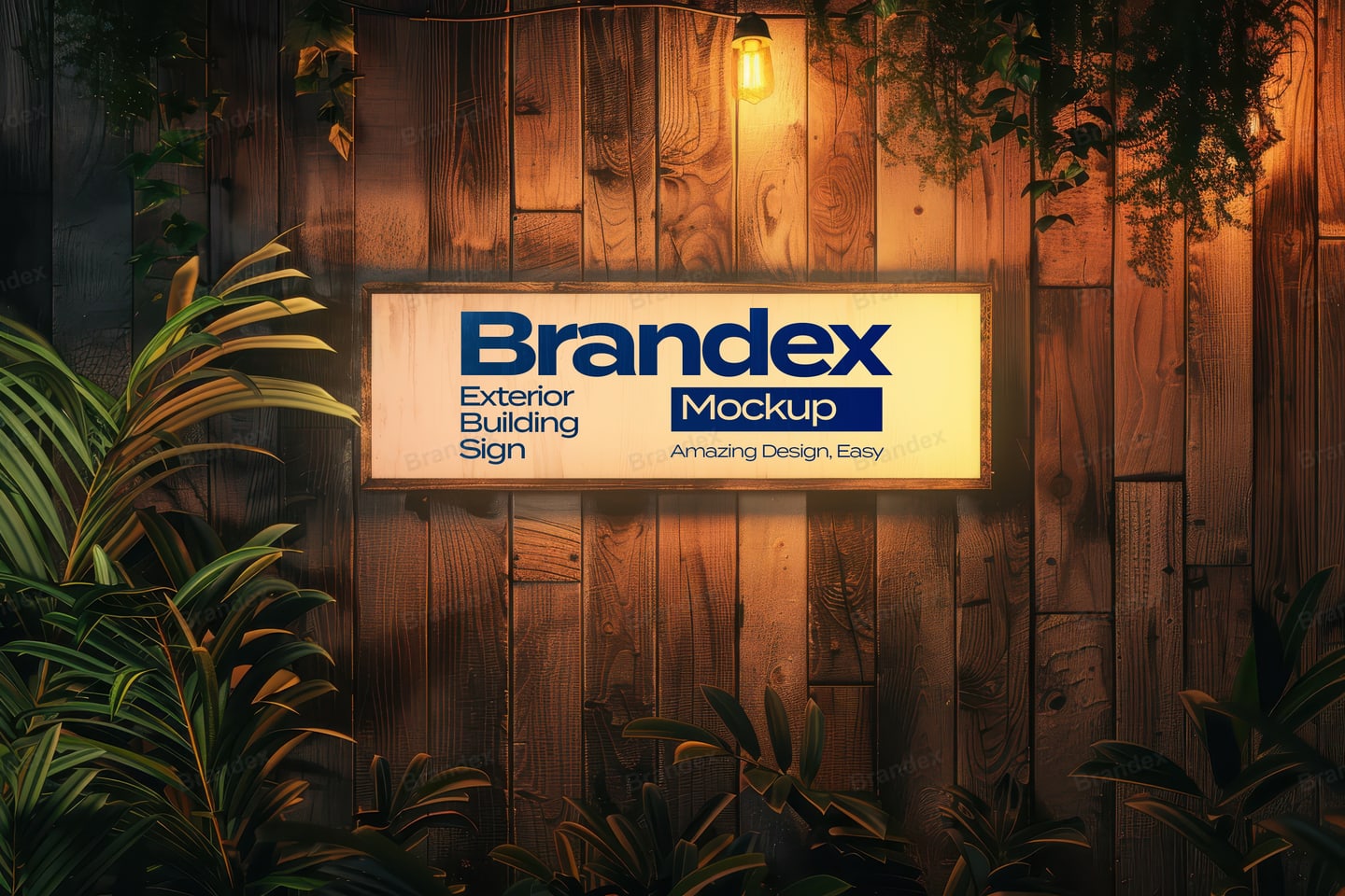 Photorealistic Front View Sign Mockup for Branding
