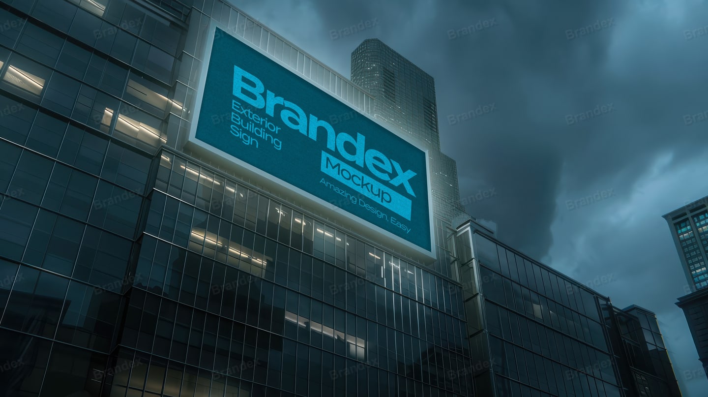 Vertical Signage Display Mockup Photorealistic Branding Advertising