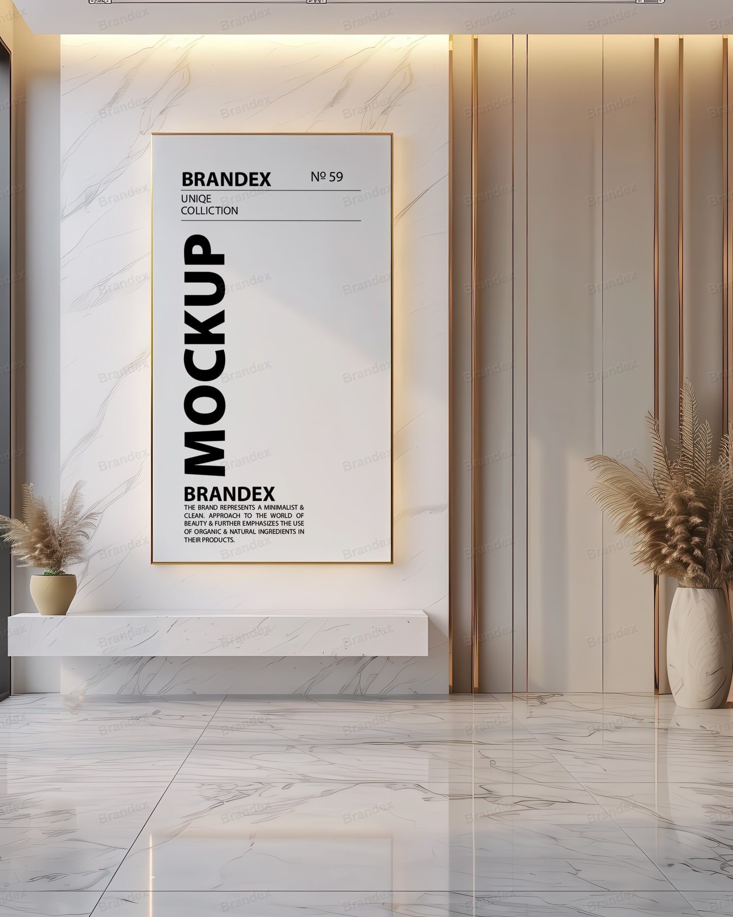 Photorealistic Front View Signage Mockup Customizable Branding Display