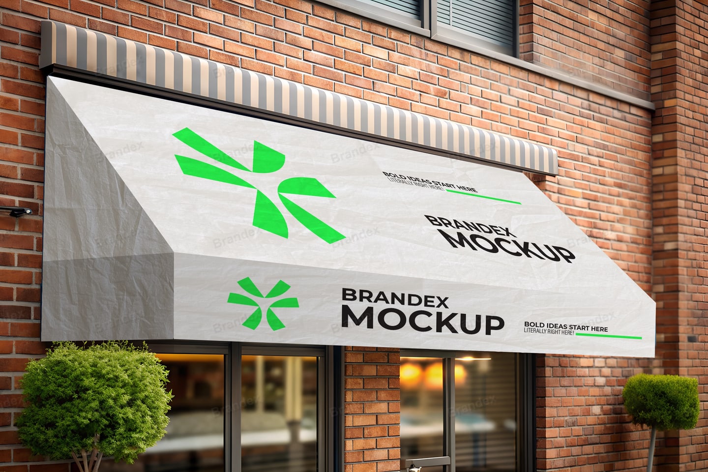 Photorealistic Umbrella Shop Branding Display Mockup