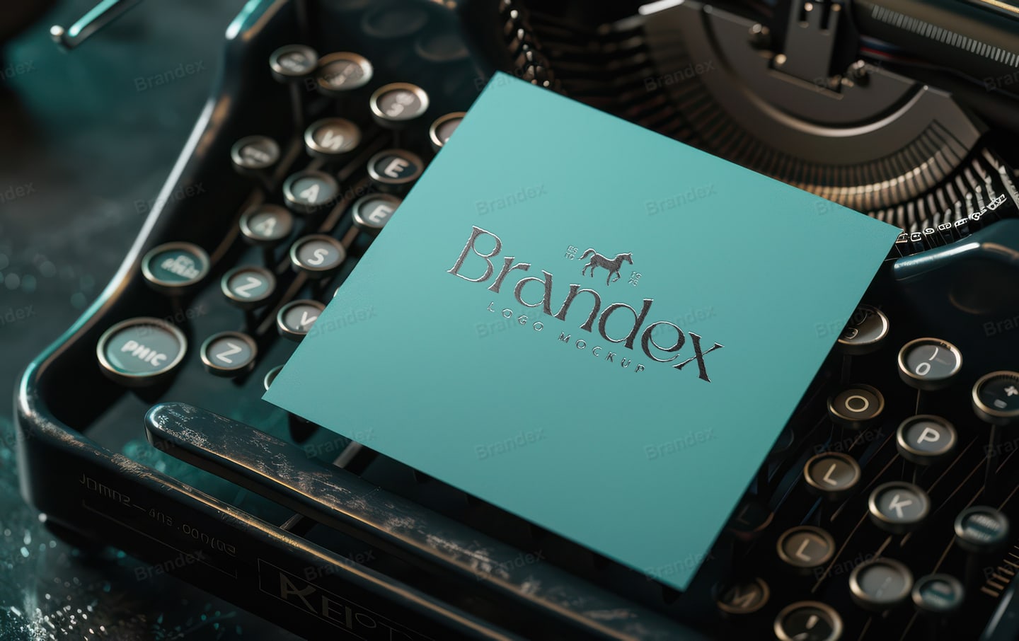 Photorealistic Wallpaper Logo Mockup Elegant Interior Branding Presentation
