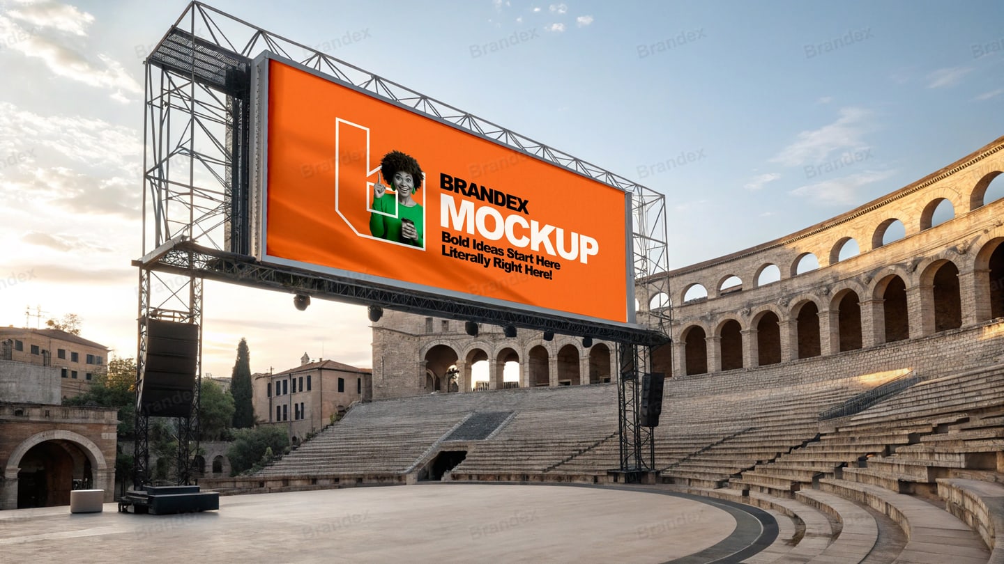 Premium Arena Digital Billboard – Large Scale Outdoor Advertising Mockup