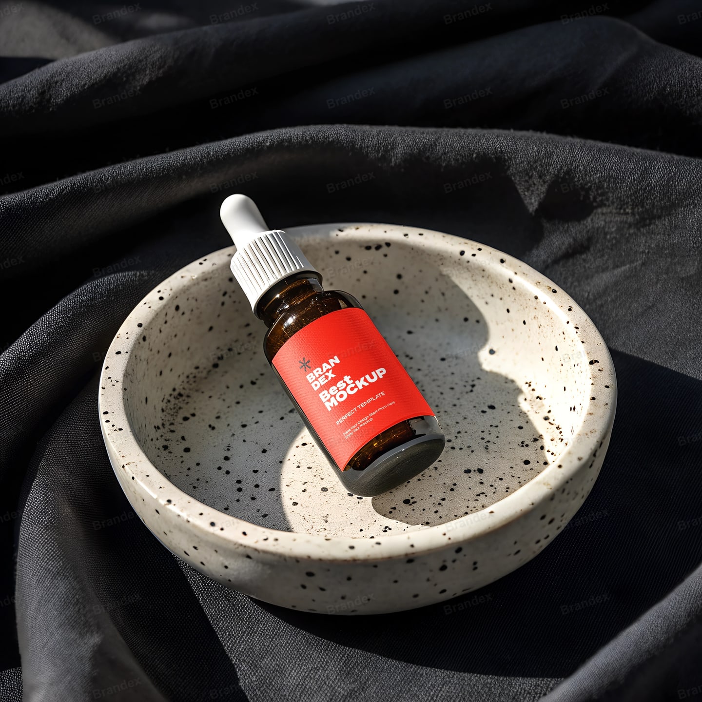 Premium Amber Glass Dropper – Luxury Skincare Serum & Oil Mockup