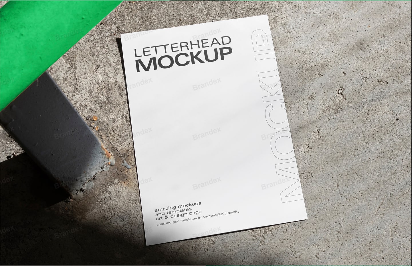 Minimalist A4 Letterhead on Concrete Mockup