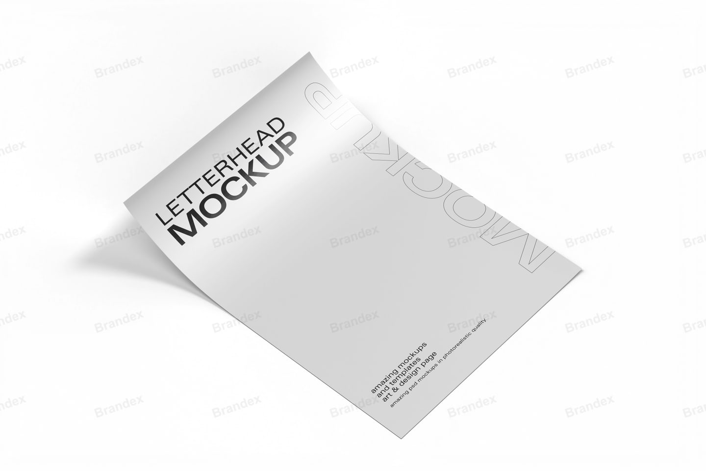 Modern Curved A4 Letterhead Isolated Studio Mockup