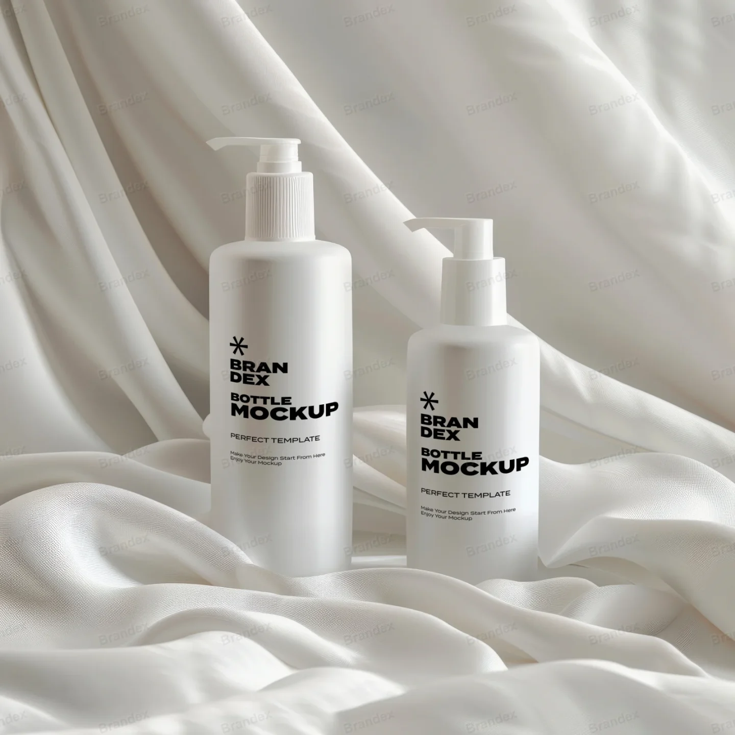 Premium Cosmetic Pump Duo – Elegant White Skincare Bottle Mockup