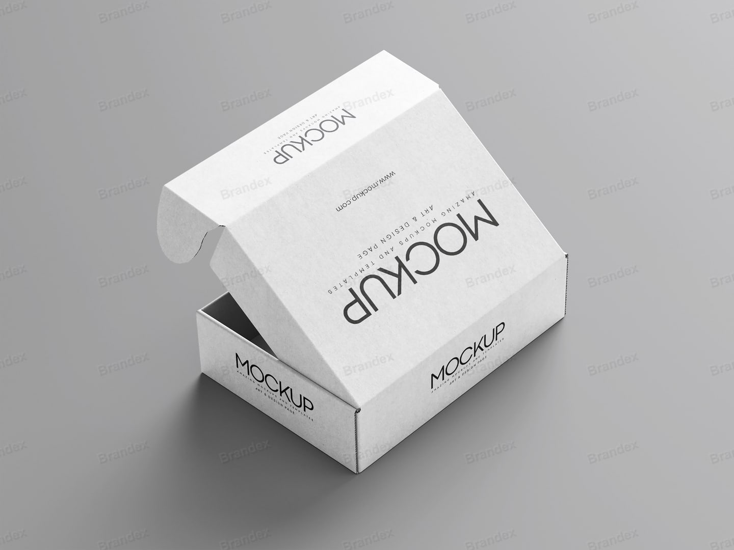 White Corrugated Shipping Box Branding Mockup Studio View