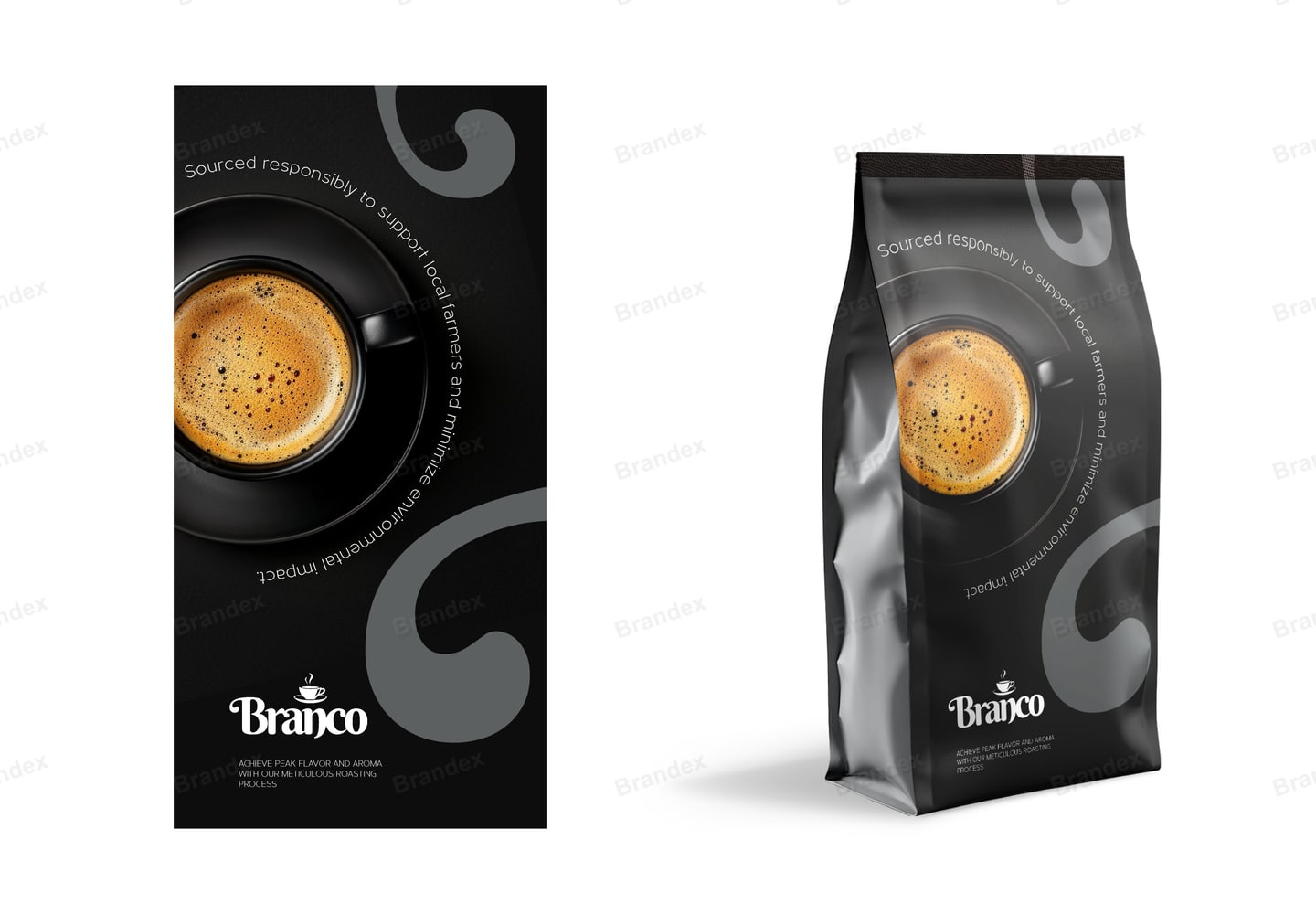 Print-Ready Coffee Bag Packaging Die-Line Template for Branding