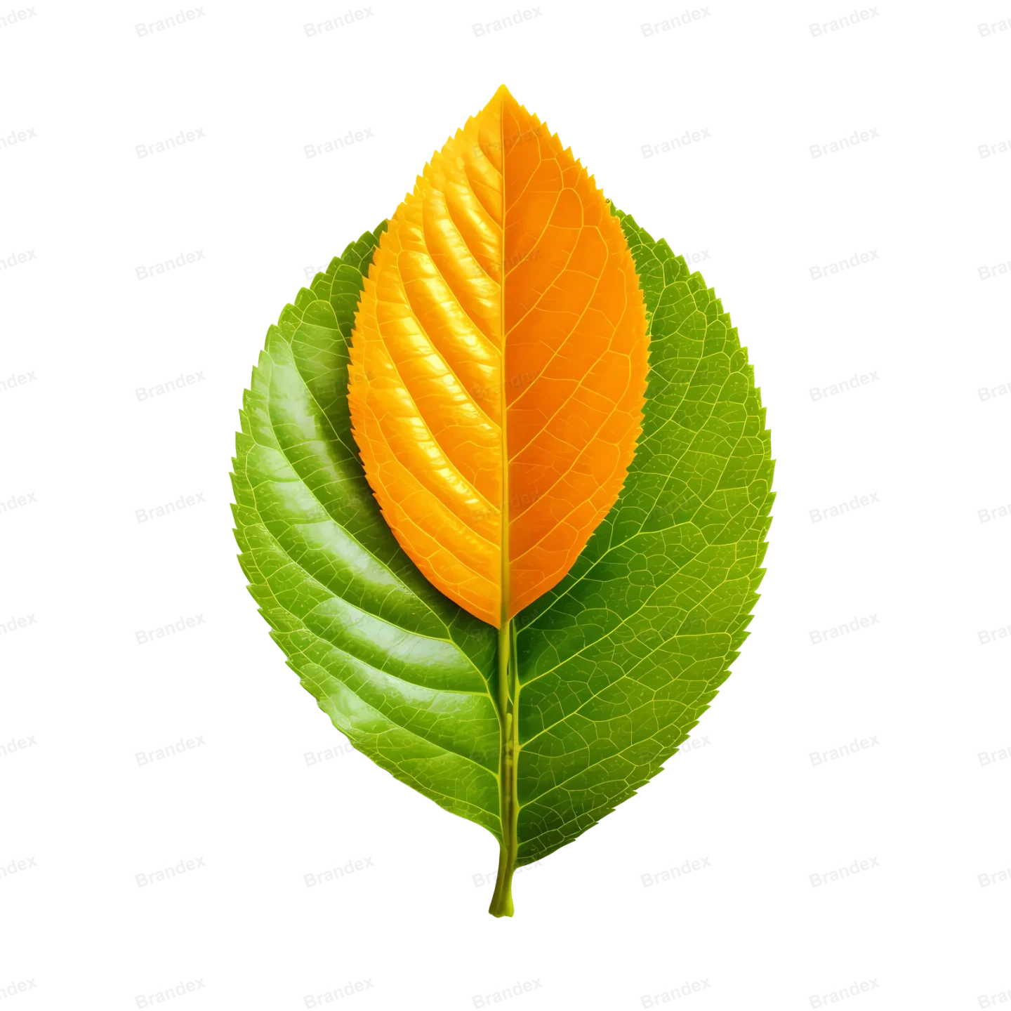 Vibrant Orange Leaf Isolated PSD - High Res (1)