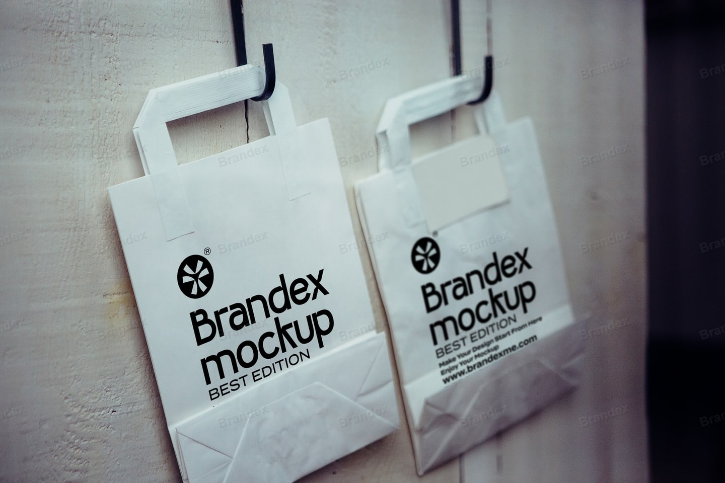 White Paper Shopping Bag Mockup for Branding Presentation