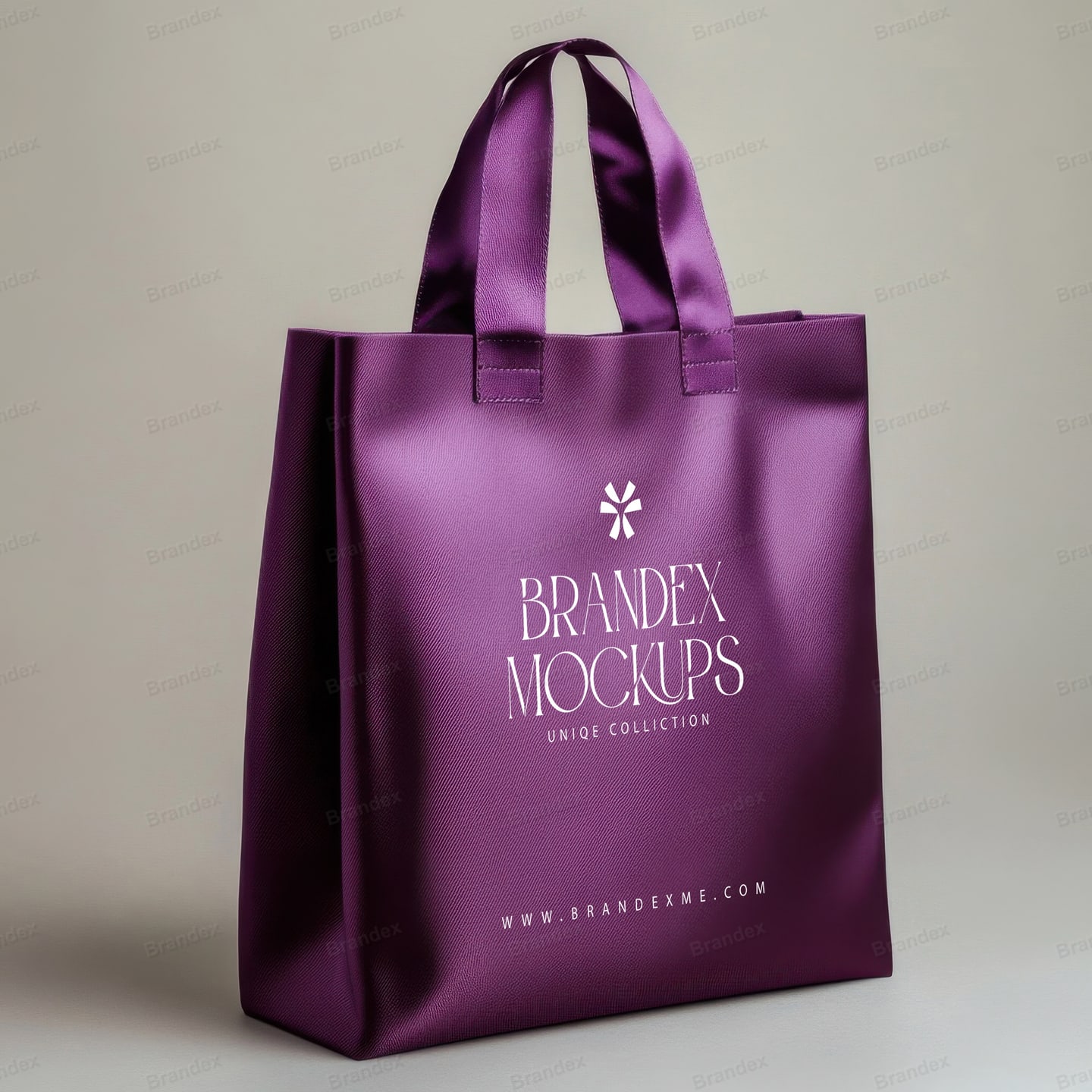 Glossy Purple Fabric Tote Bag Digital Mockup