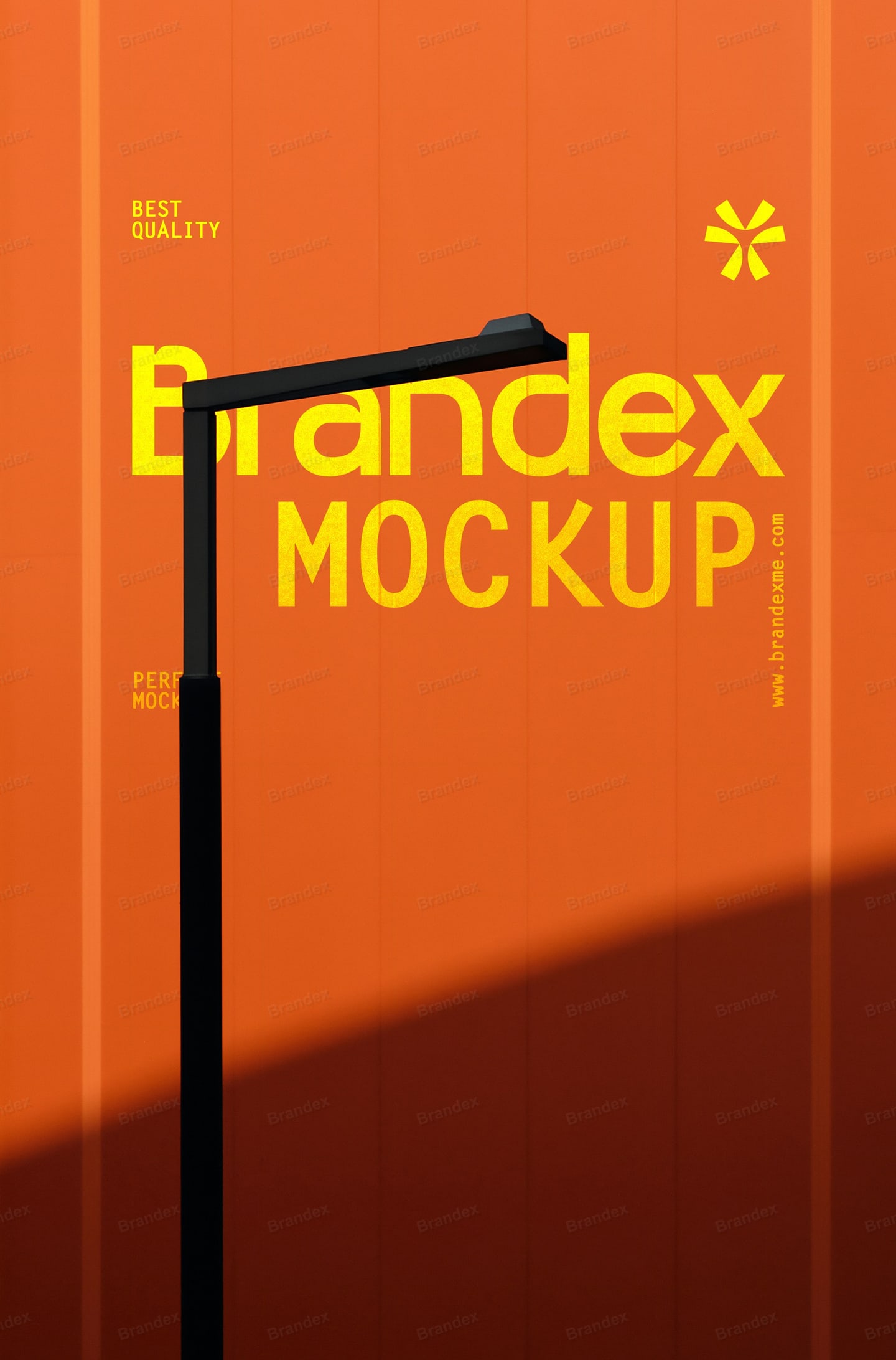 Outdoor Street Advertising Billboard Orange Mockup