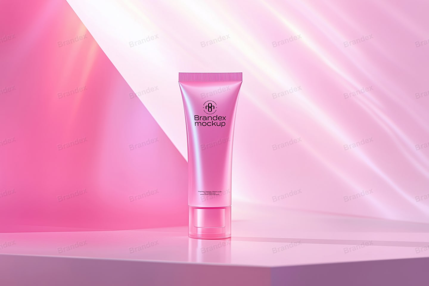 Pink Glossy Cosmetic Product Tube Mockup for Branding