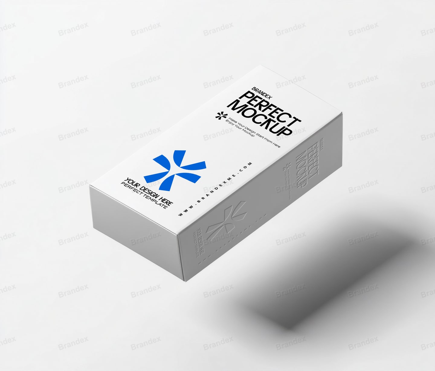 White Cardboard Box Floating Mockup Minimalist