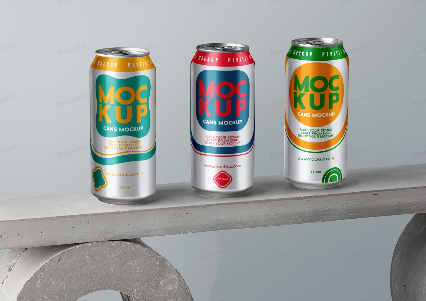 3D 330ml Beverage Can PSD Mockup for Branding Presentations