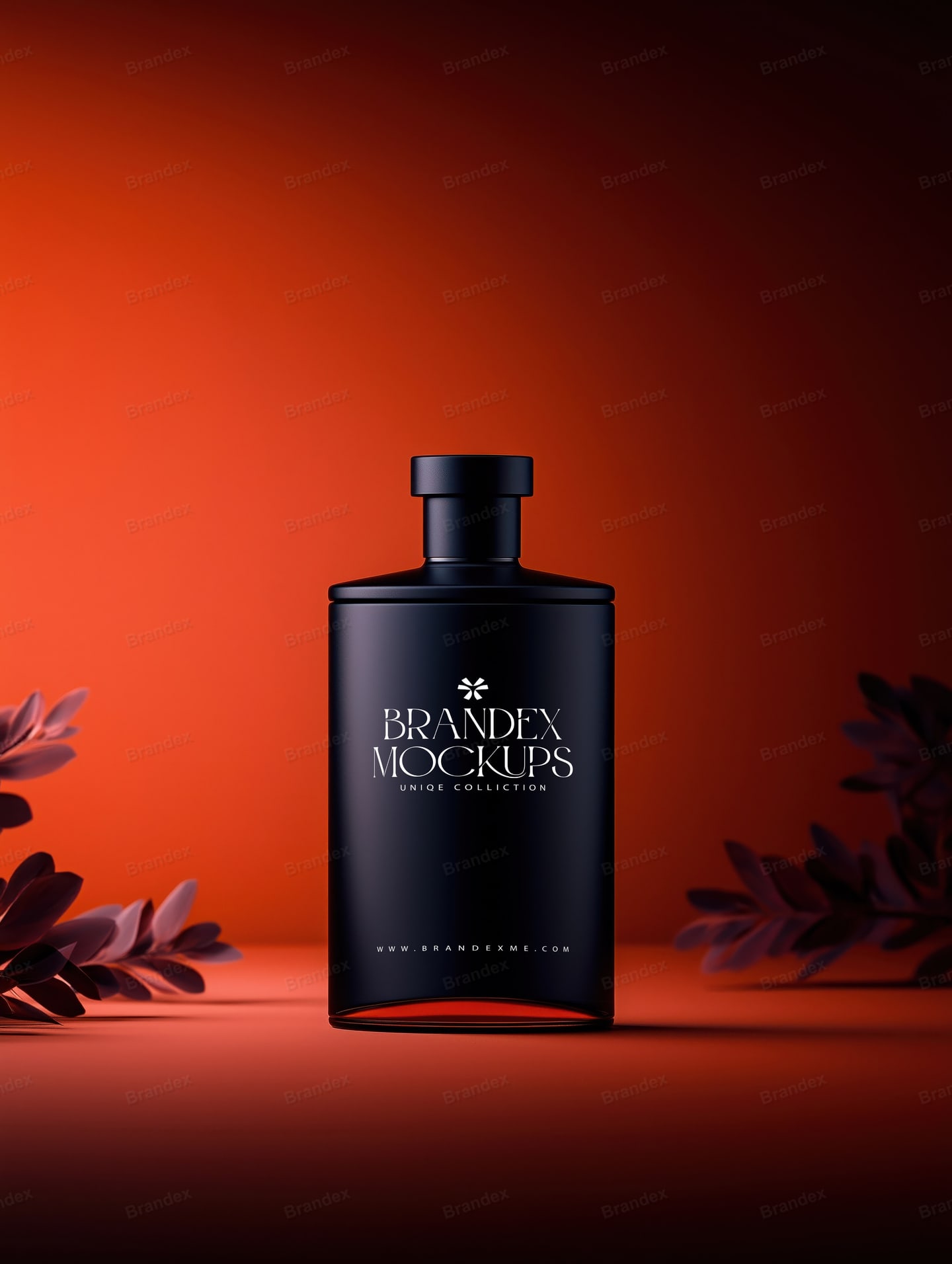 Luxury Dark Perfume Bottle Mockup Burgundy Podium Presentation