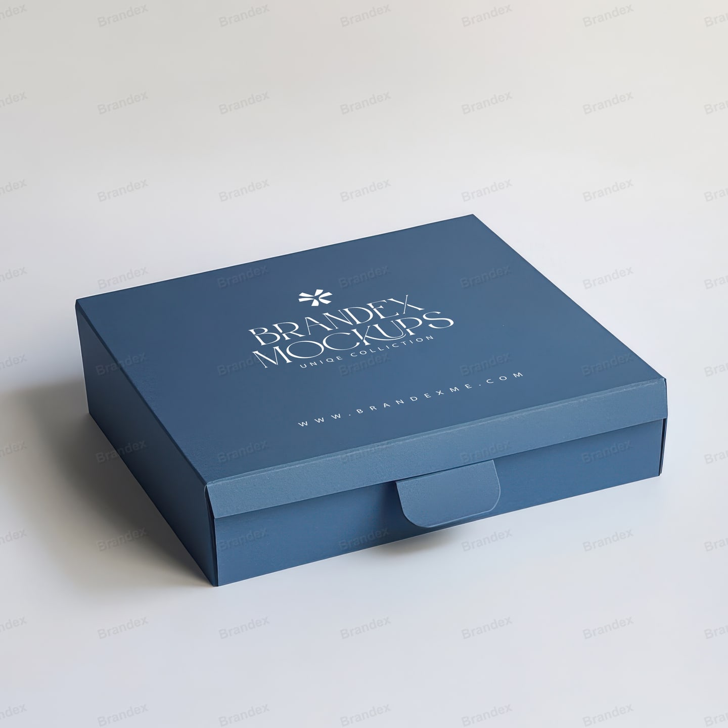 Navy Blue Mailer Gift Box Mockup – Studio View