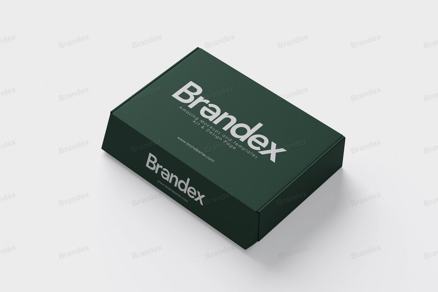 Dark Green Rectangular Box Mockup – Perspective View