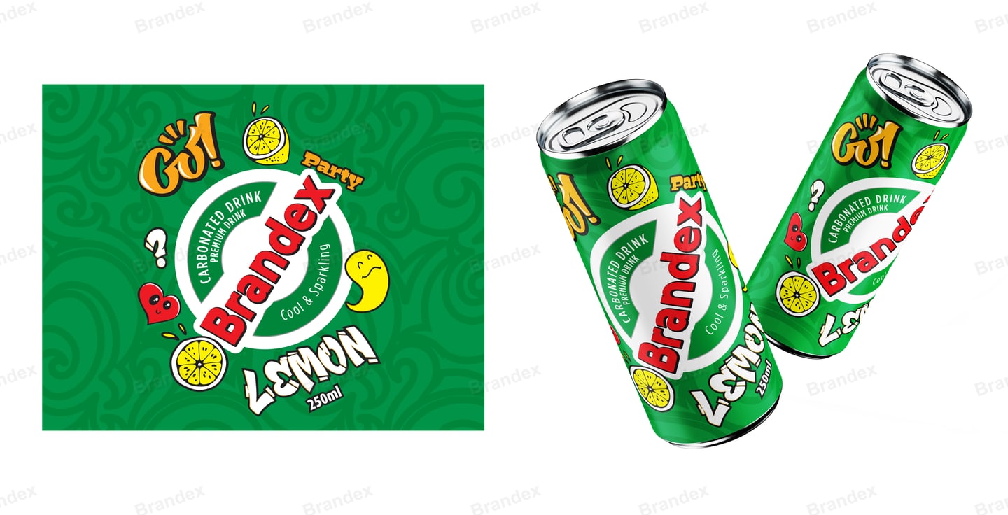 Lemon Soda Can Packaging Template – Green