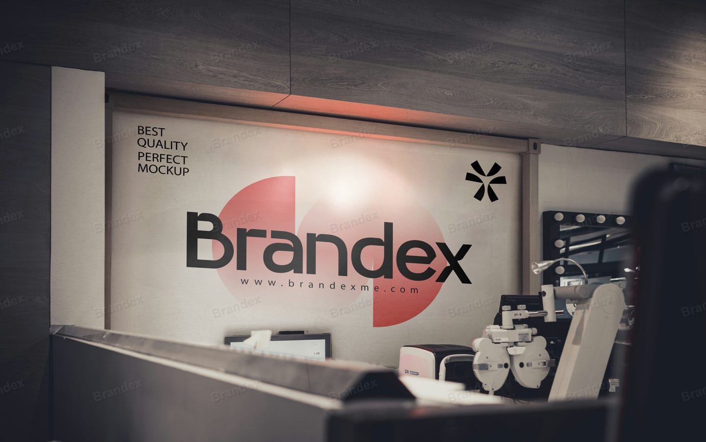 Modern Office Wall Logo Mockup 3D Branding Presentation