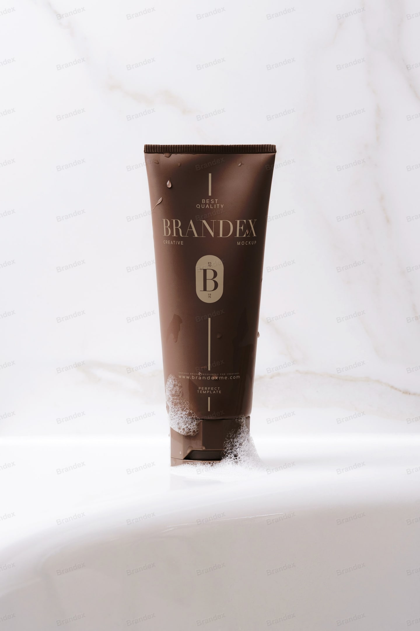 Luxury Skincare Product Brown Tube Mockup for Branding