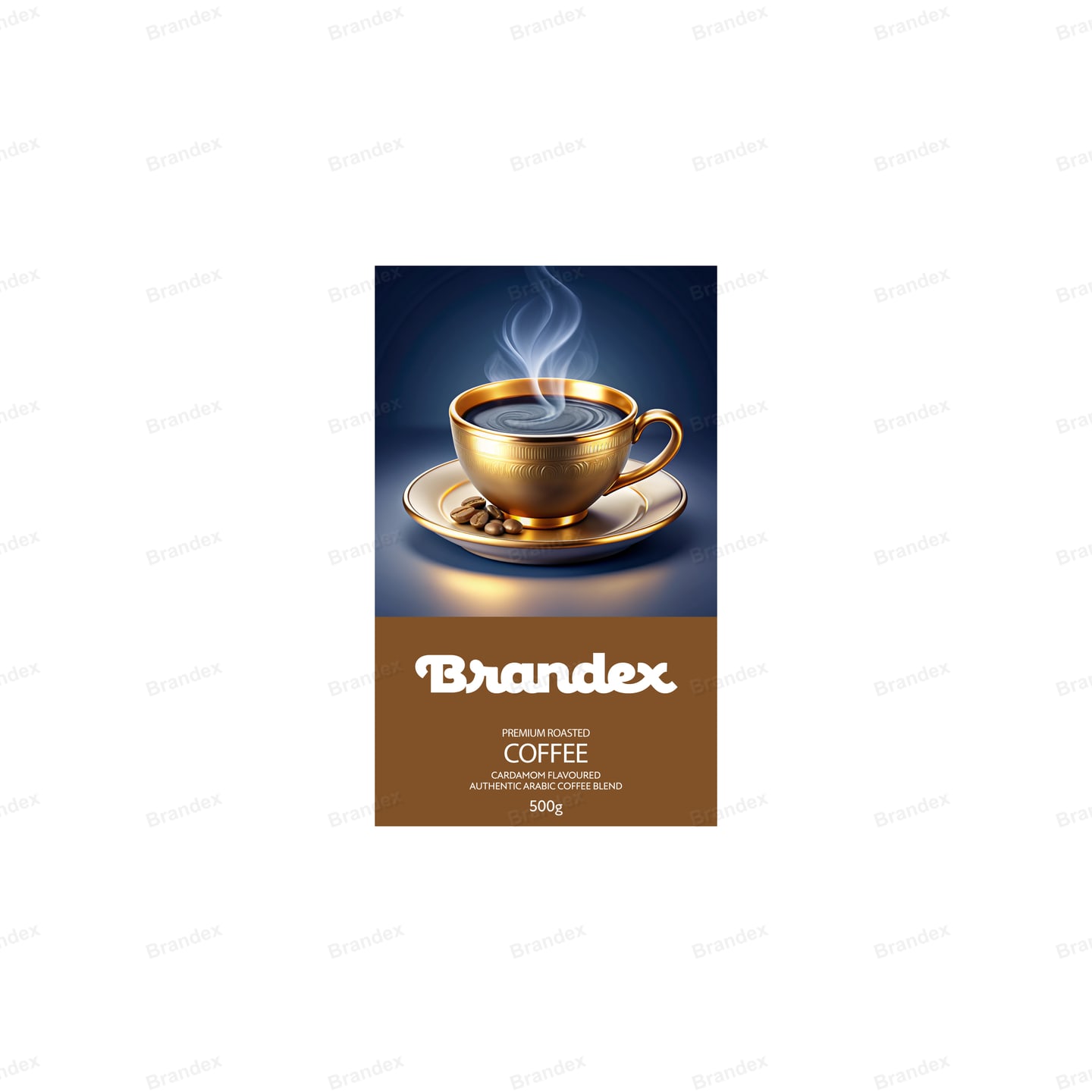 Luxury Coffee Packaging Bag Gold Foil Steaming Design